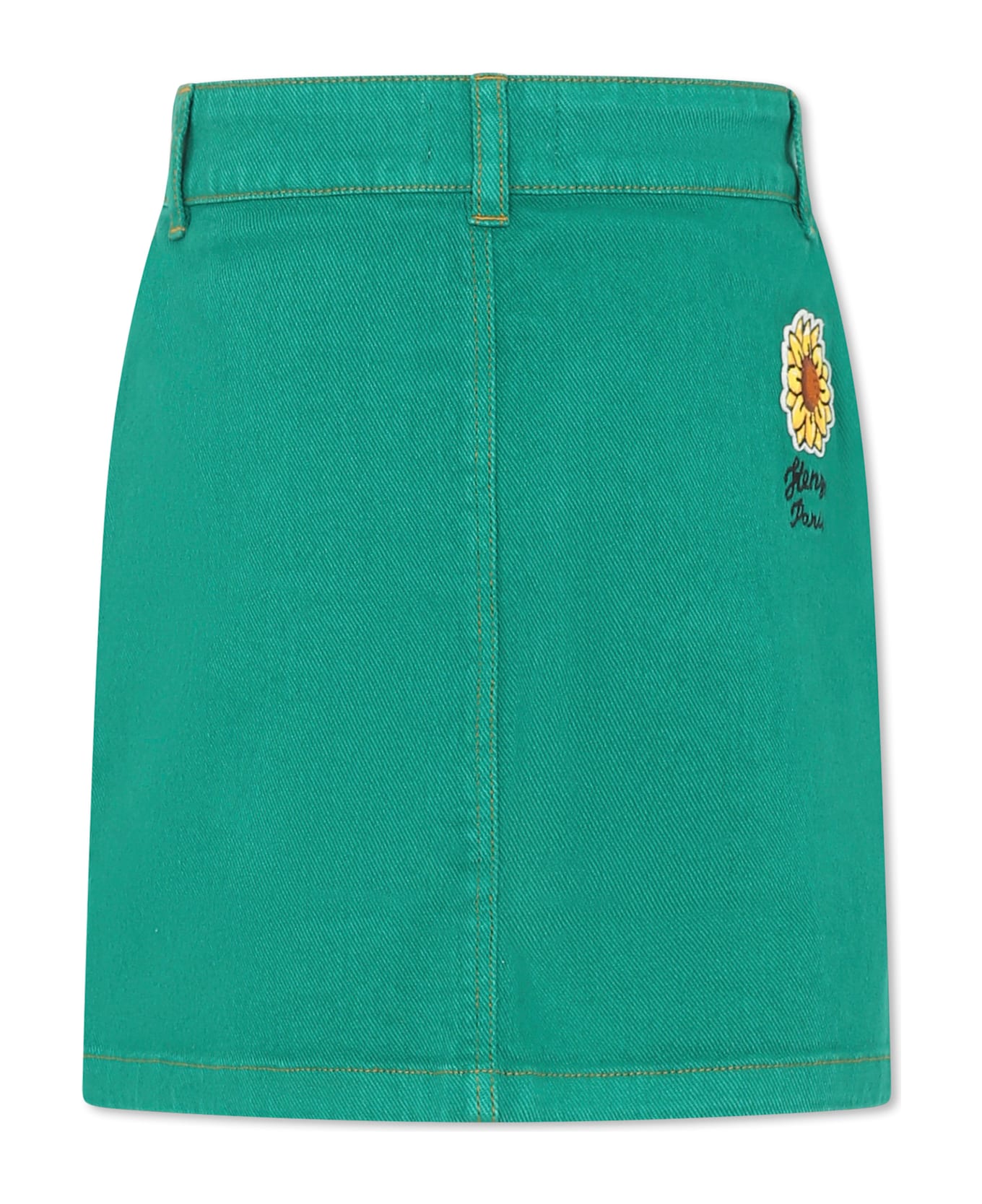 Kenzo Kids Green Skirt For Girl With Logo - Green