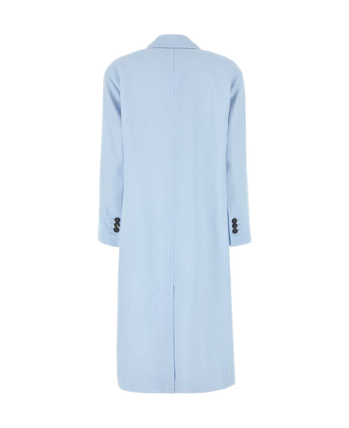 Bottega Veneta Pastel Blue Viscose Blend Coat - SKYBLUE