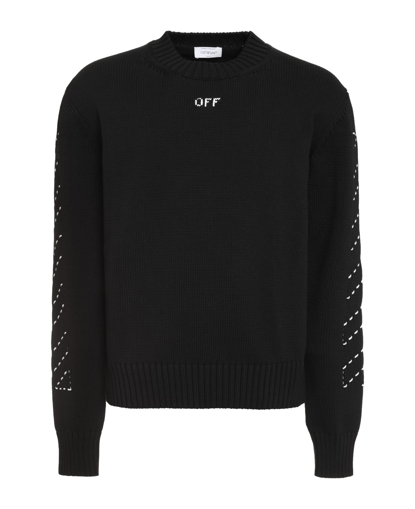 Off-White Stitch Arrows Diags Sweater - black ニットウェア
