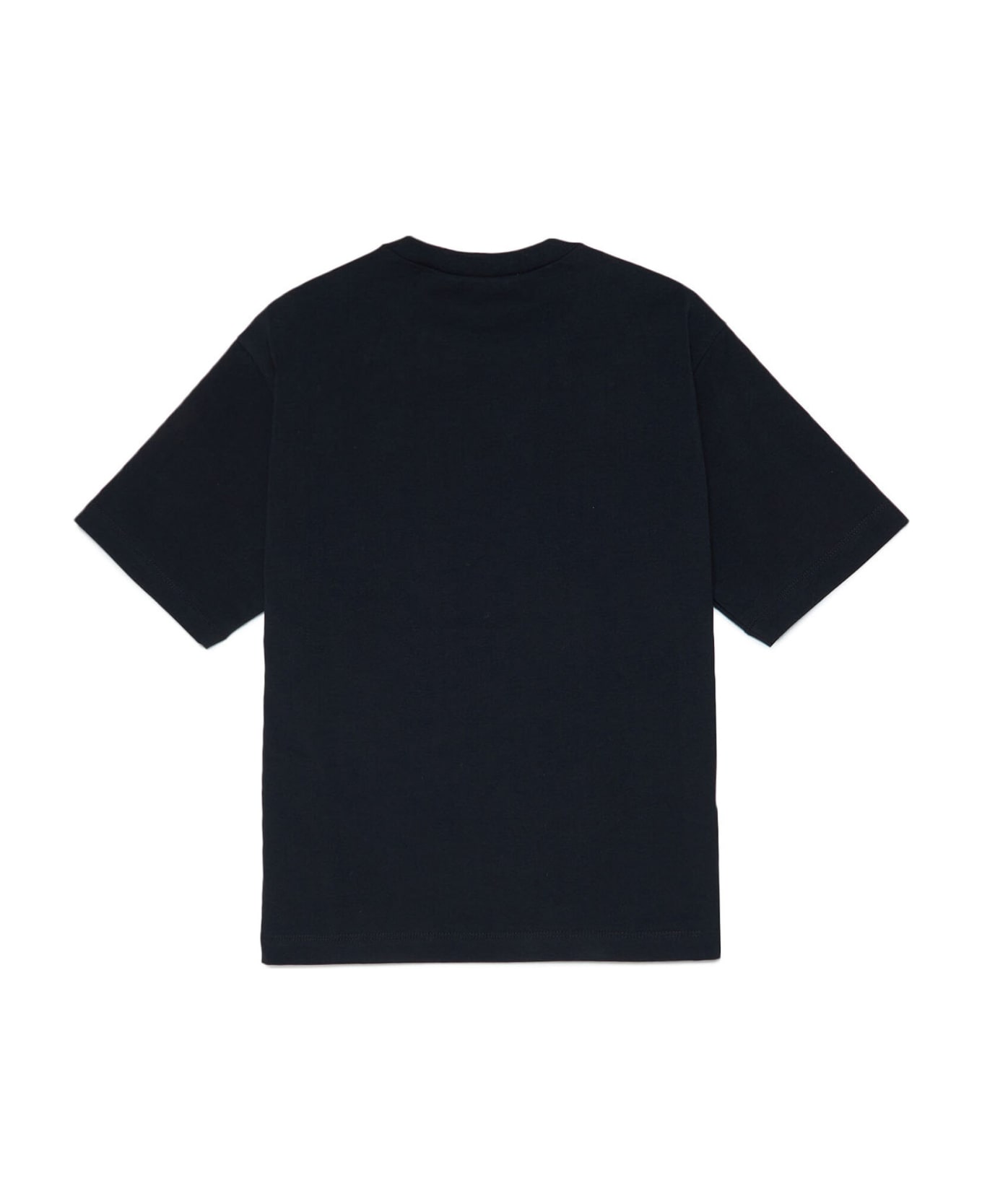 Marni Mt207f Over T-shirt Marni Black Jersey T-shirt With Displaced Marni Logo - Black