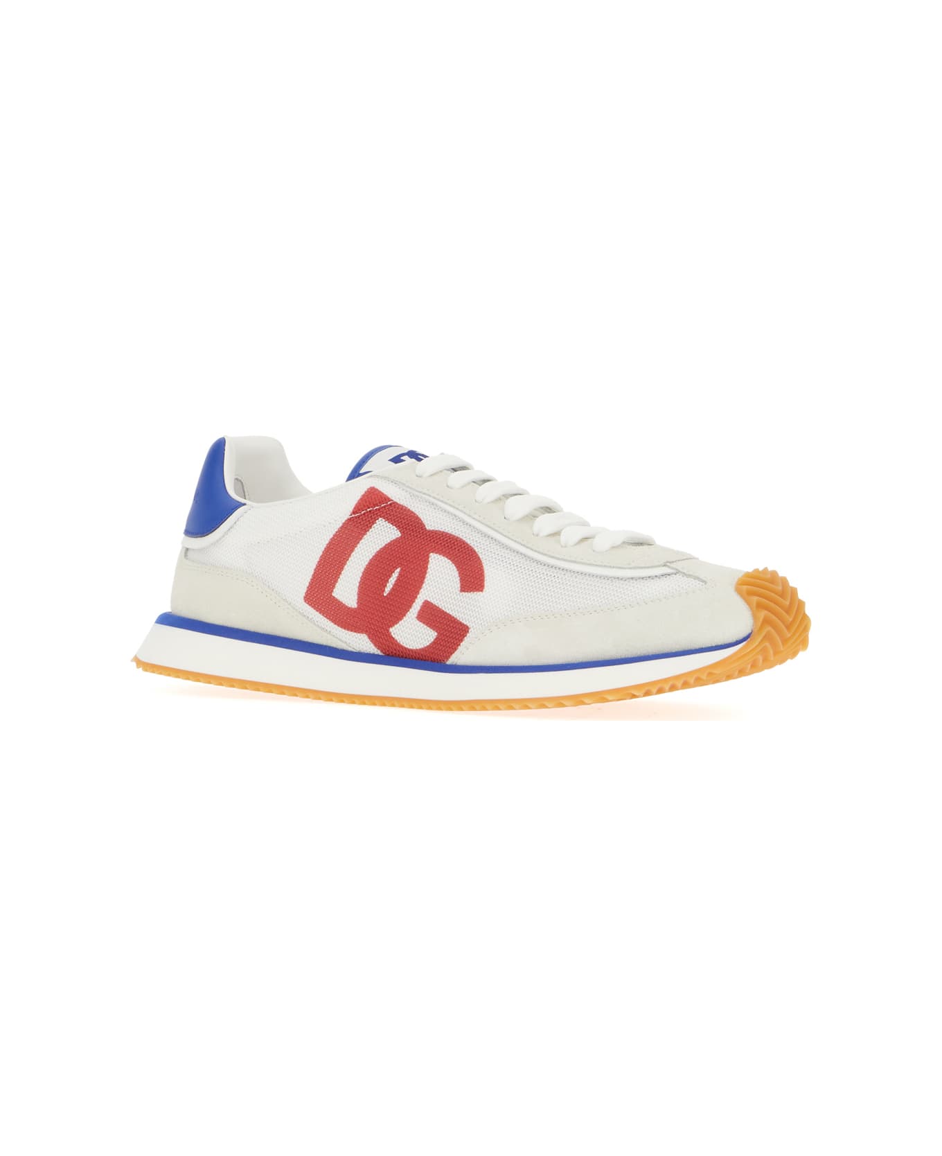 Dolce & Gabbana Multicolor Suede And Mesh Dg Aria Sneakers - WHITE RED