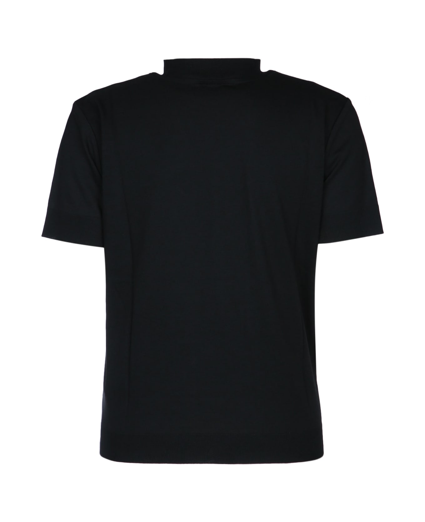 Calvin Klein Ss Refined Cotton Mock Nk Tee - BLACK