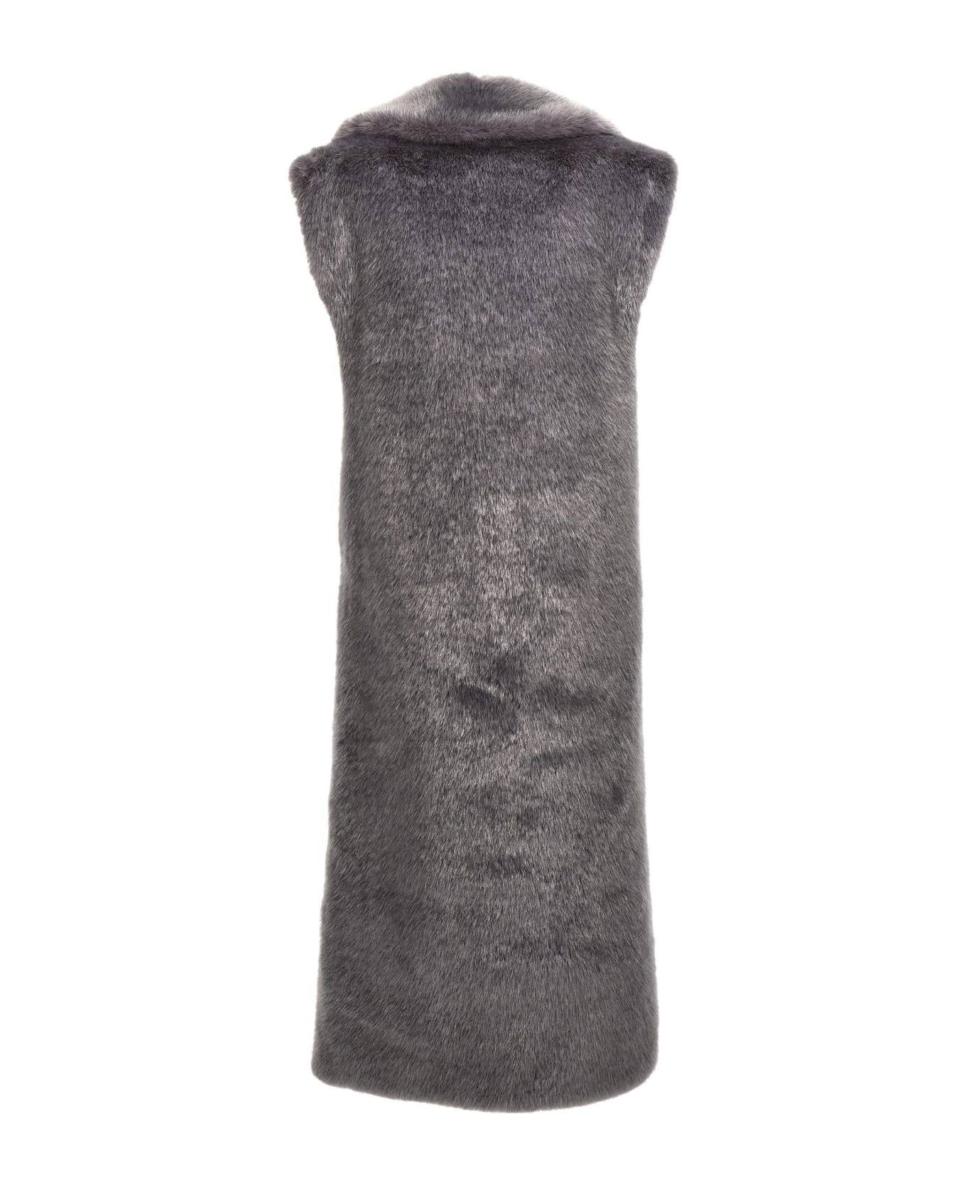 Philosophy di Lorenzo Serafini Extra Long Faux Fur Vest - Gray