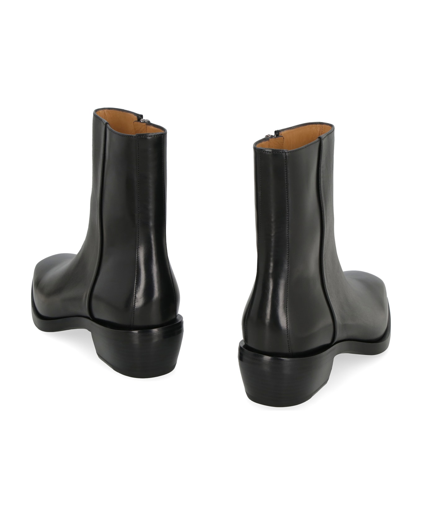 Ferragamo Leather Ankle Boots - black