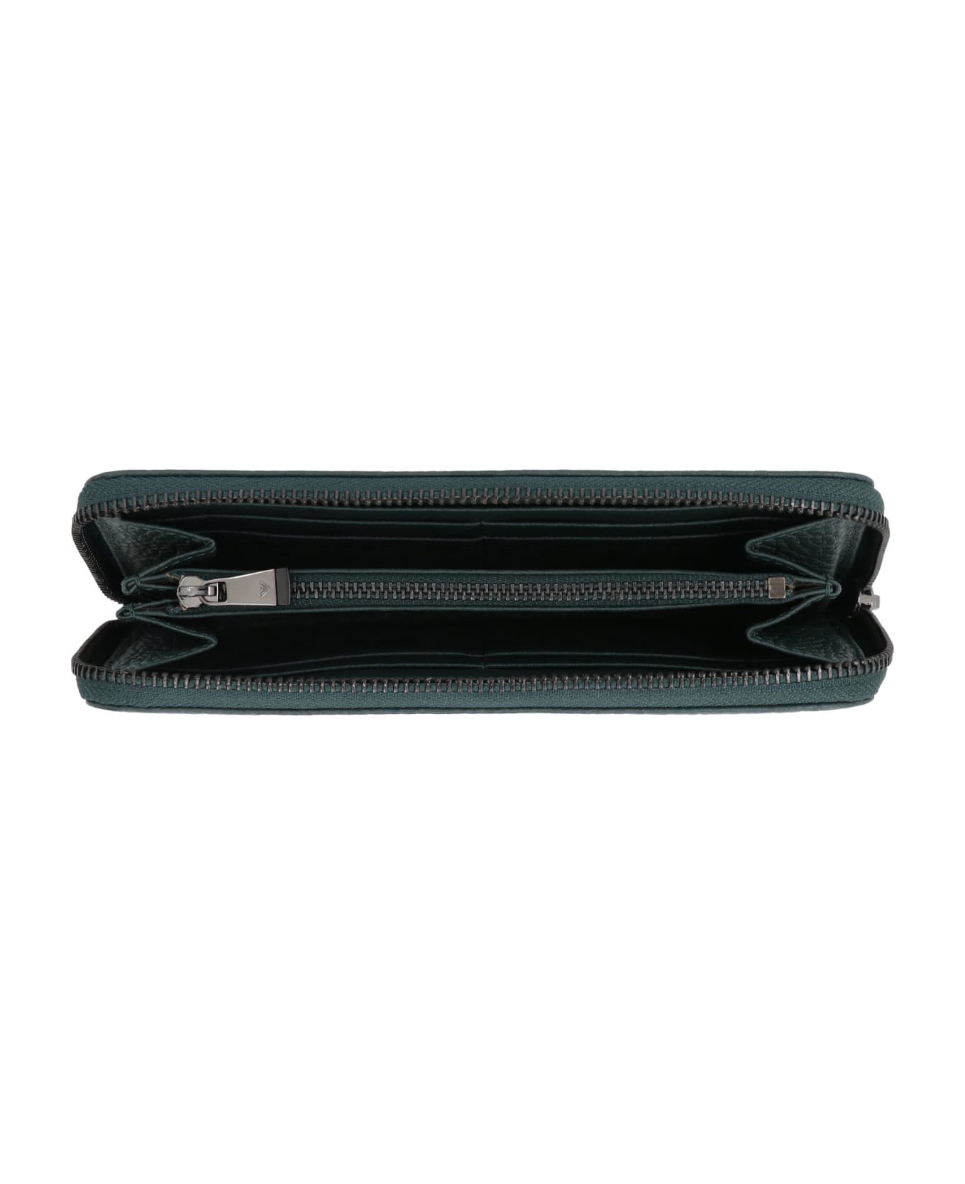 Emporio Armani Leather Zip Around Wallet - green