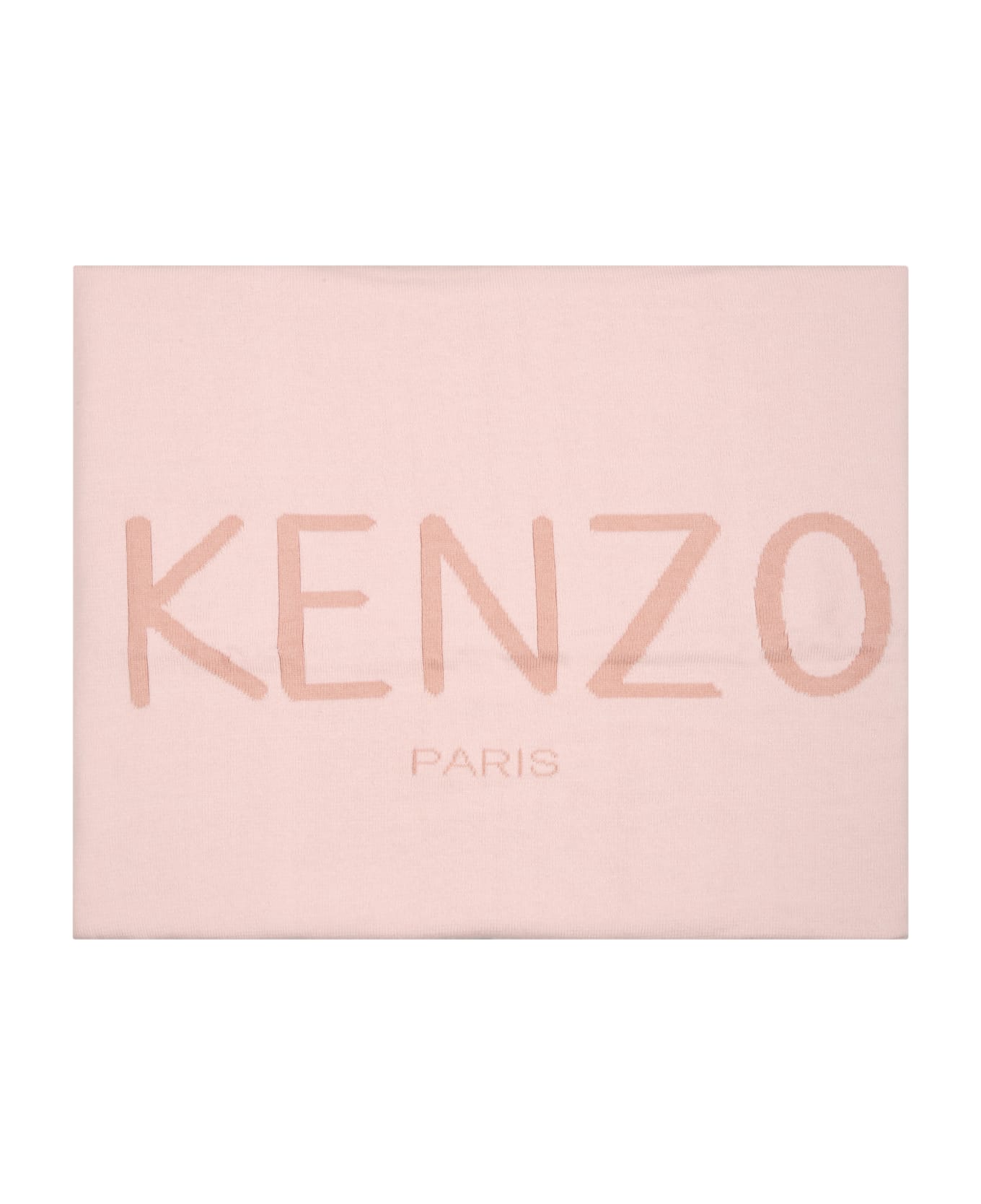 Kenzo Kids Pink Blanket For Baby Girl With Logo - Pink