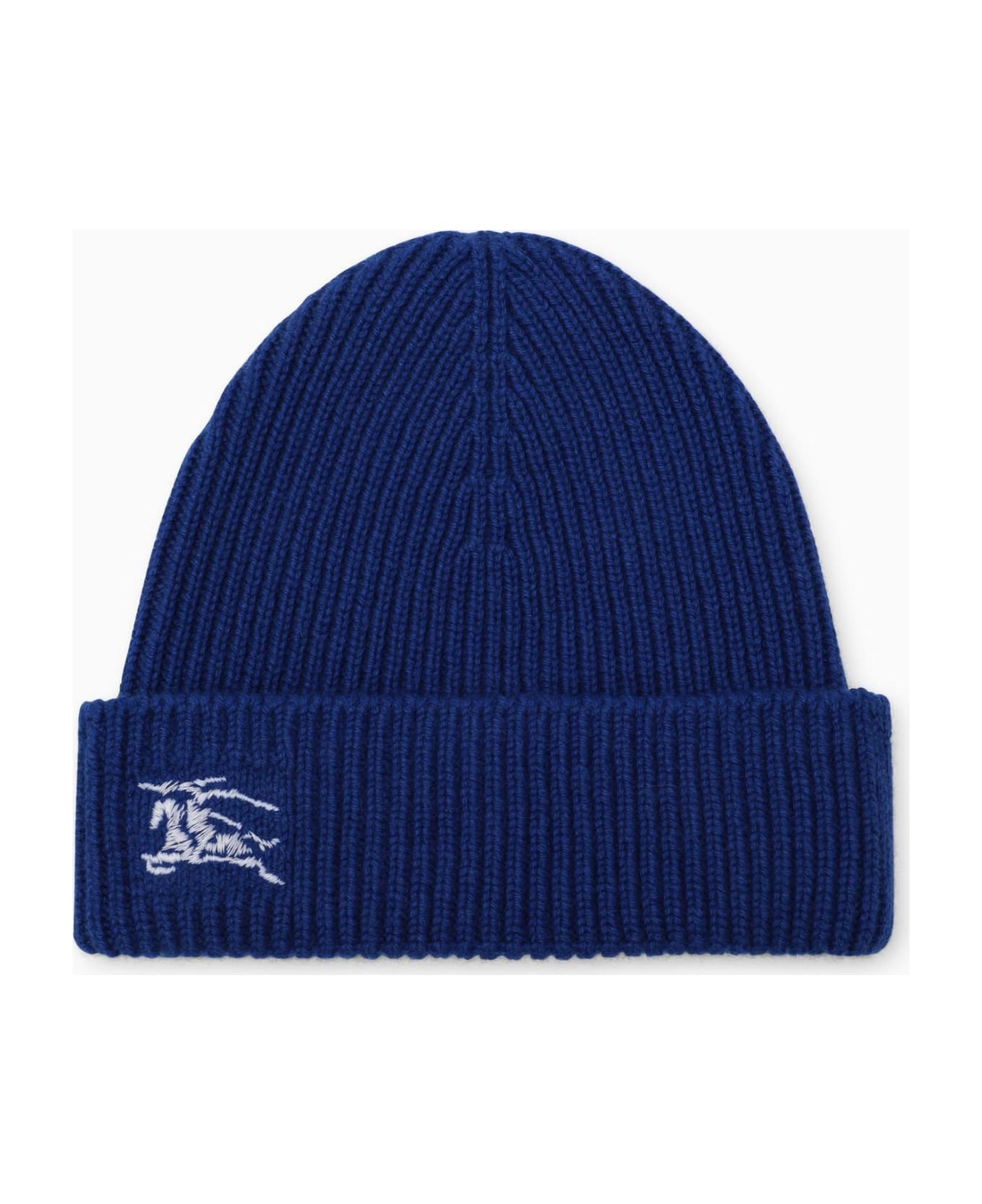 Burberry Blue Cashmere Cap With Logo - KNIGHT
