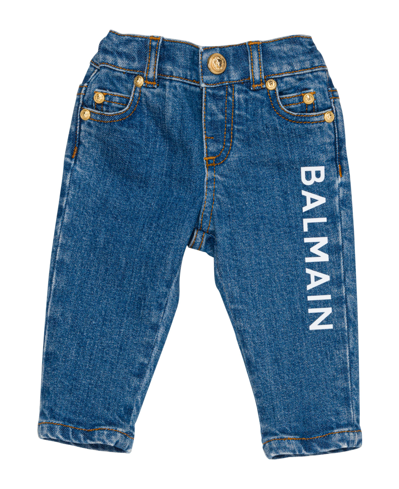 Balmain Jeans Con Logo - Blue