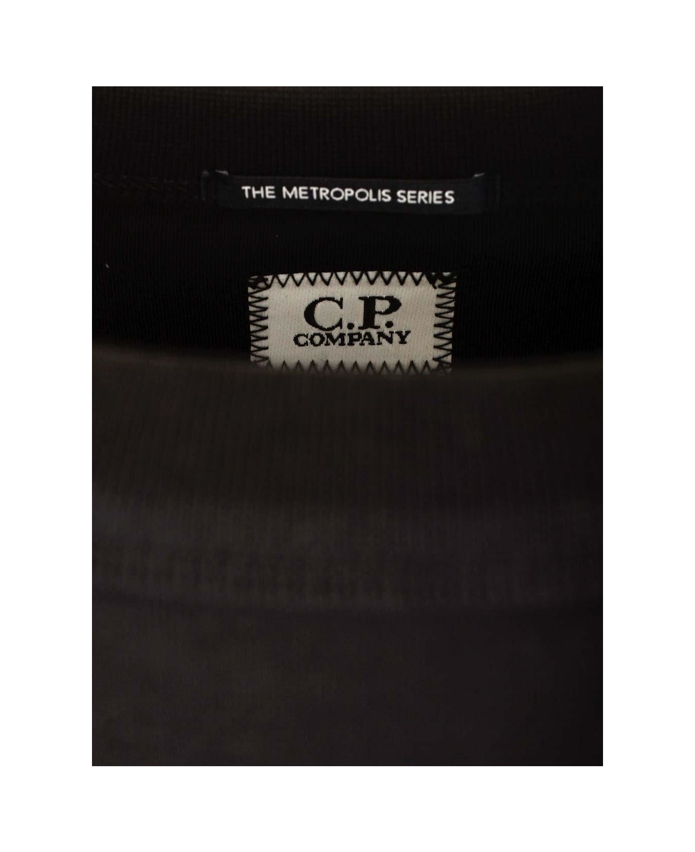 C.P. Company Graphic Printed Sleeved Sweatshirt - BLACK