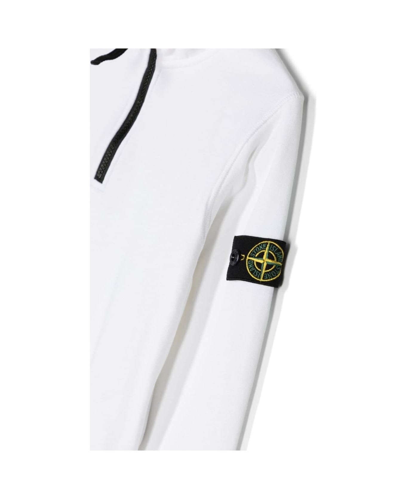 Stone Island Junior White Sweatshirt With Zip In Cotton Boy - White ニットウェア＆スウェットシャツ