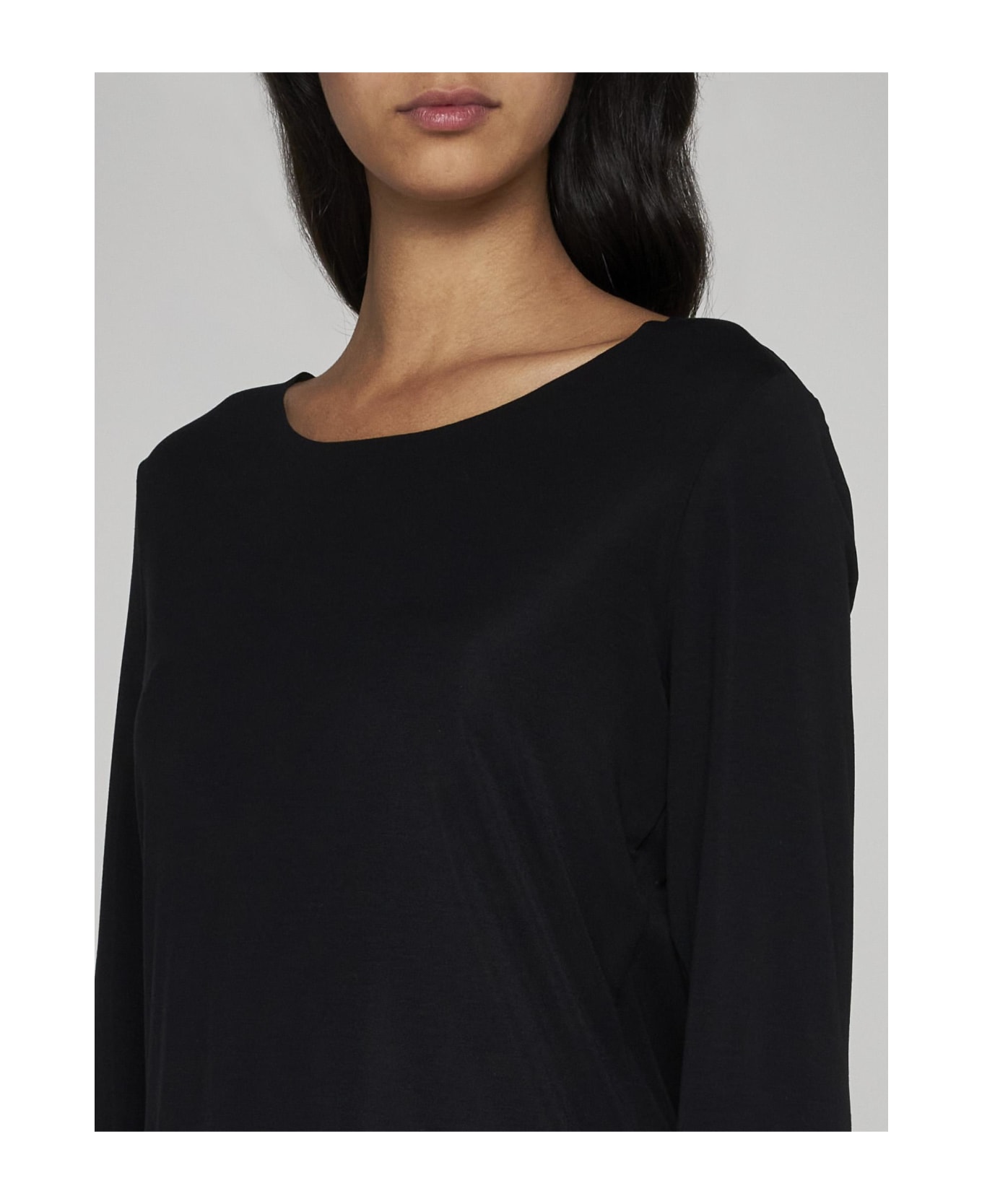 Wolford Aurora Modal Long Sleeved T-shirt - Black Tシャツ