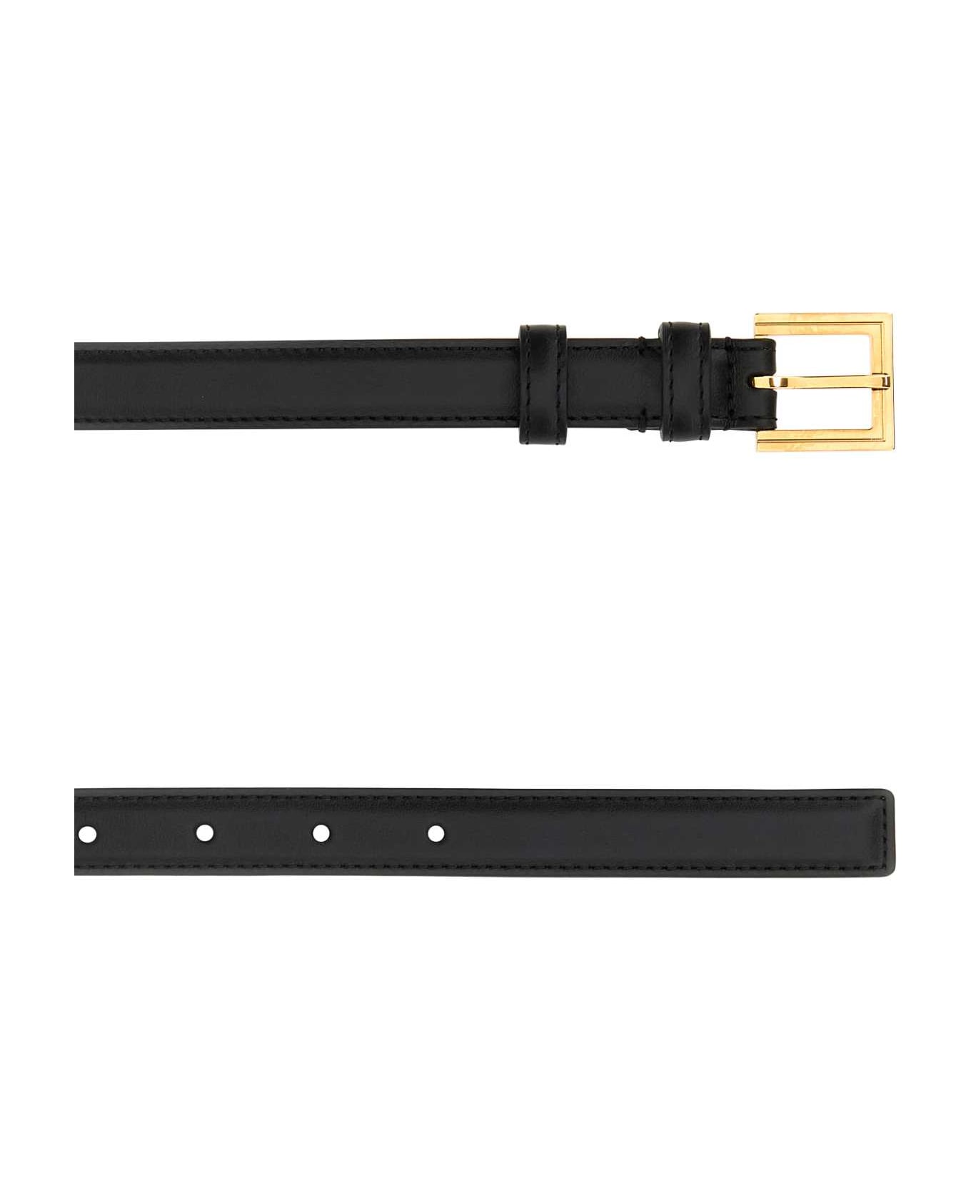 Versace Black Leather Belt - BLACKVERSACEGOLD