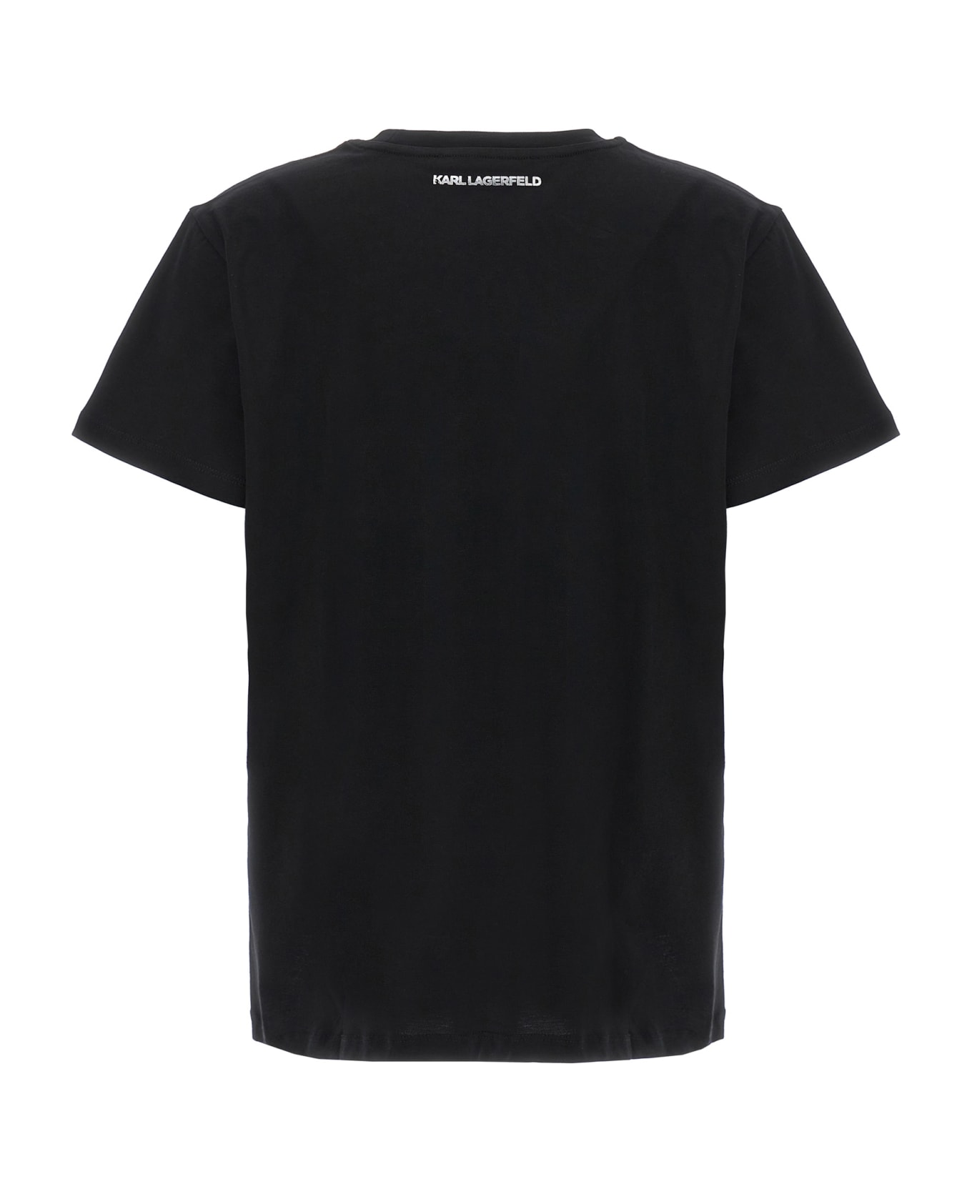 Karl Lagerfeld 'ikonik 2,0 Glitter' T-shirt - Black   Tシャツ