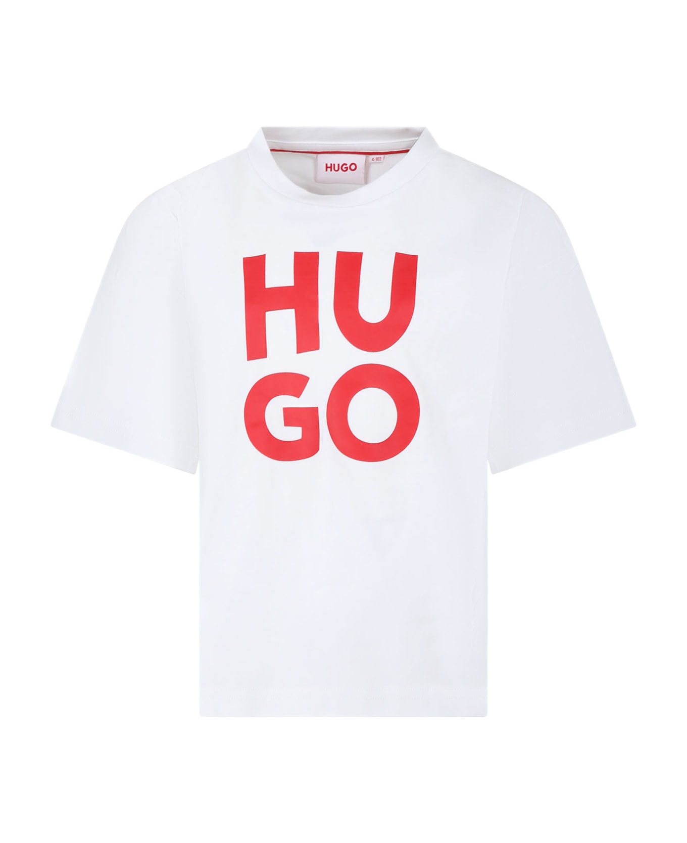 Hugo Boss White T-shirt For Boy With Logo - White Tシャツ＆ポロシャツ