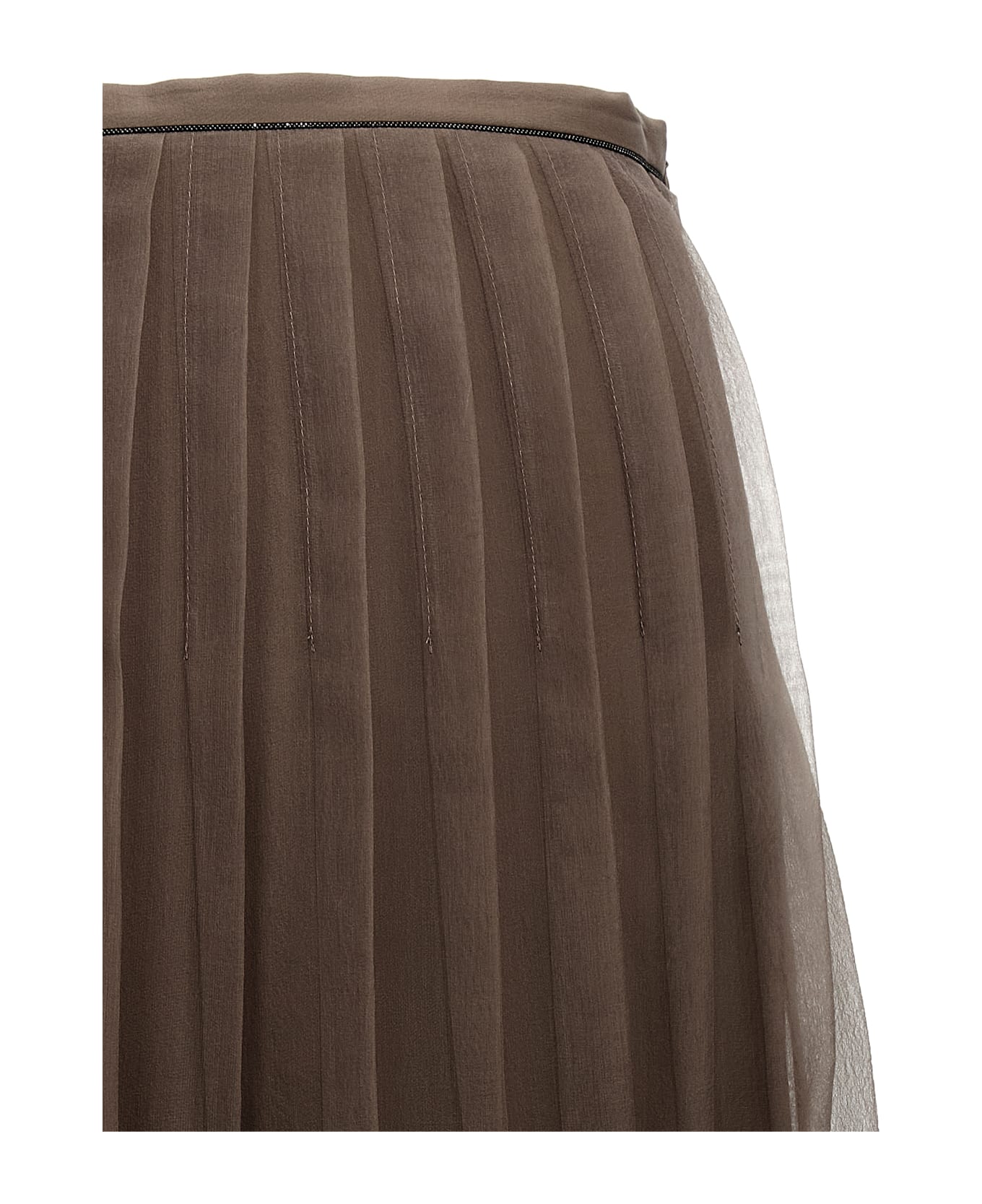 Brunello Cucinelli Tulle Skirt - Brown