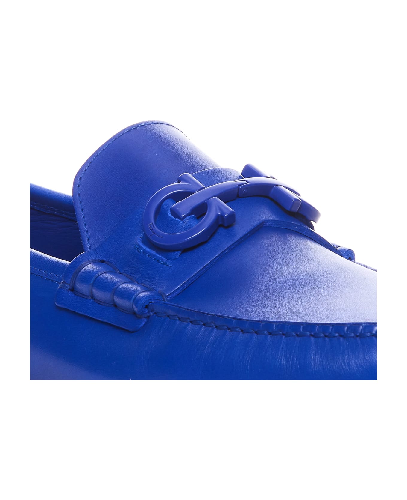 Ferragamo Grazioso Loafers With Gancini Logo - Blue ローファー＆デッキシューズ