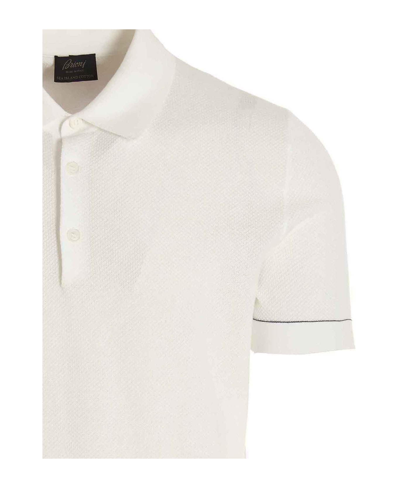 Brioni Cotton Polo Shirt - WHITE ポロシャツ