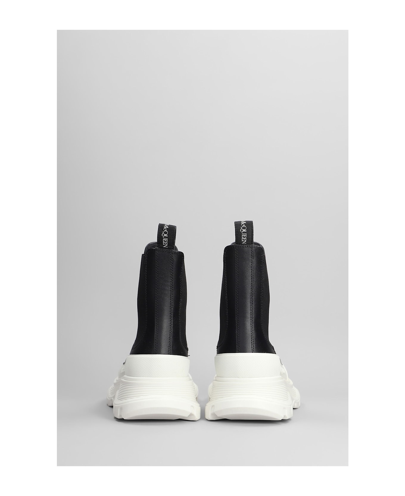 Alexander McQueen Combat Boots In Black Leather - black