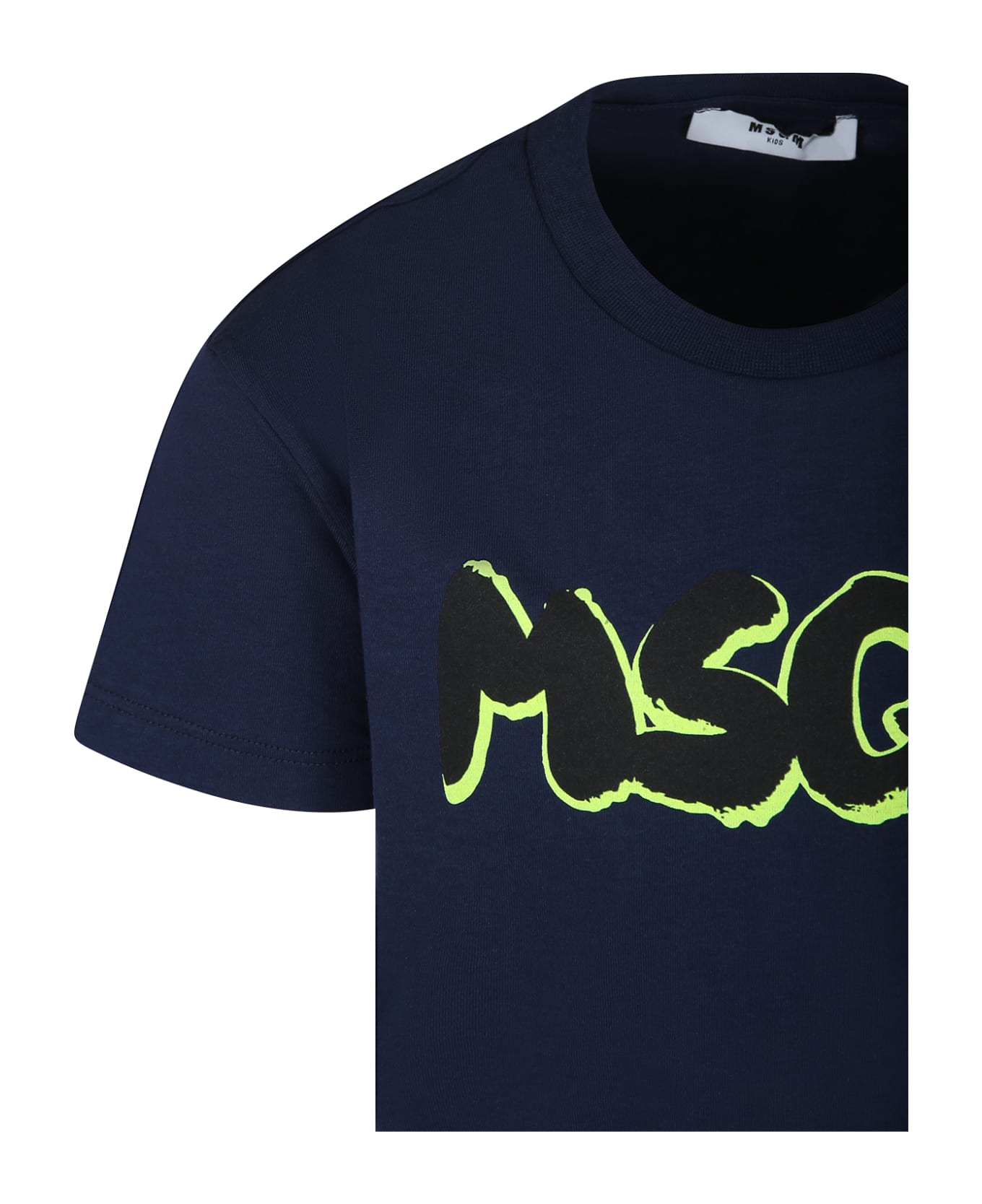 MSGM Blue T-shirt For Boy With Logo - Blue