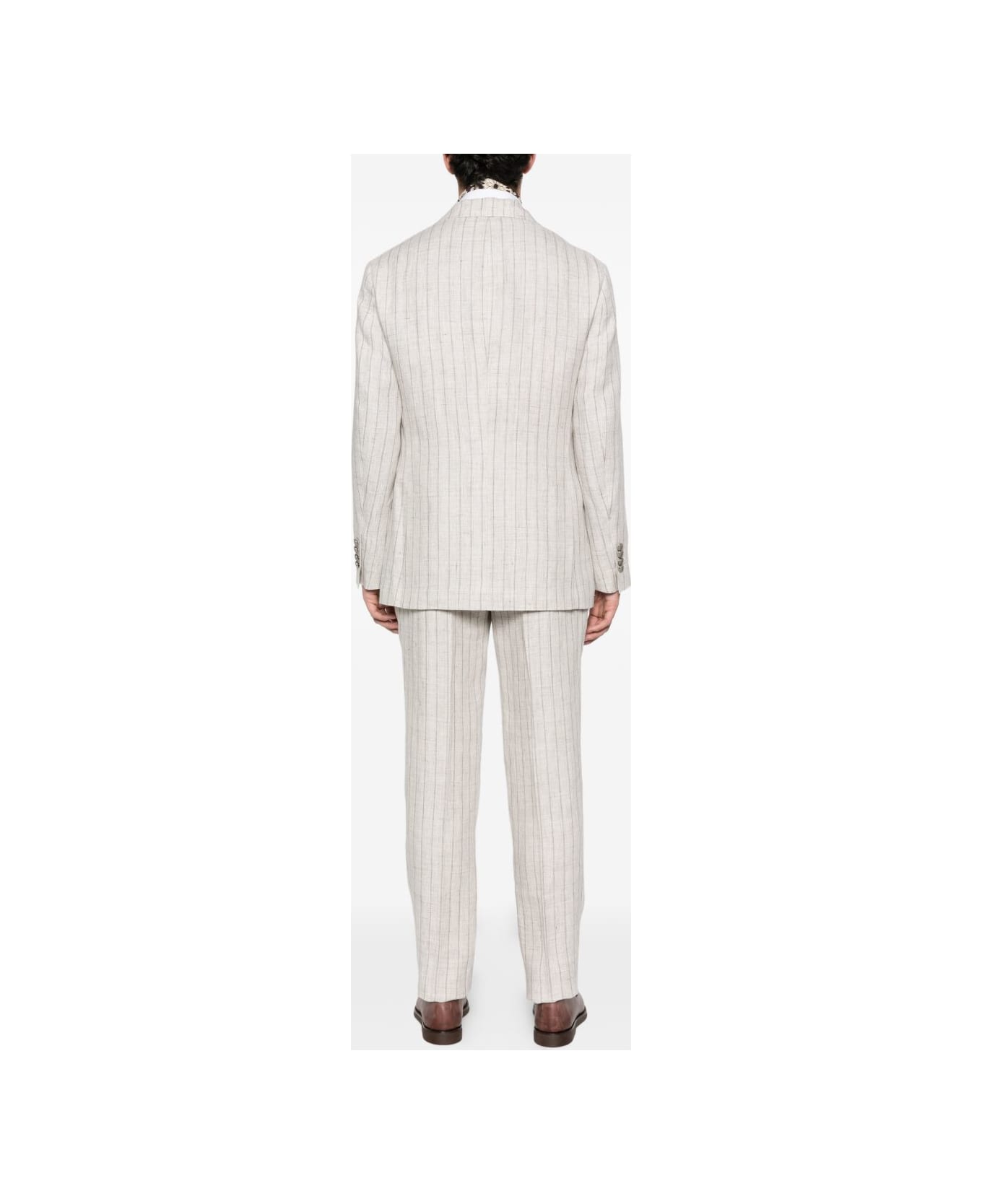 Brunello Cucinelli Linen Double-breasted Suit - Beige