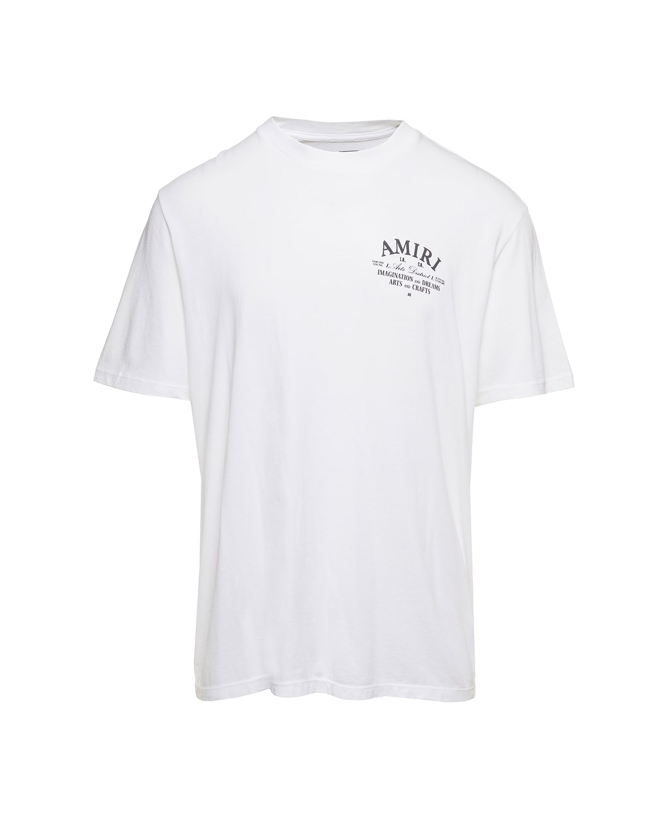 Amiri White Distressed Cotton Crew Neck T-Shirt M Amiri