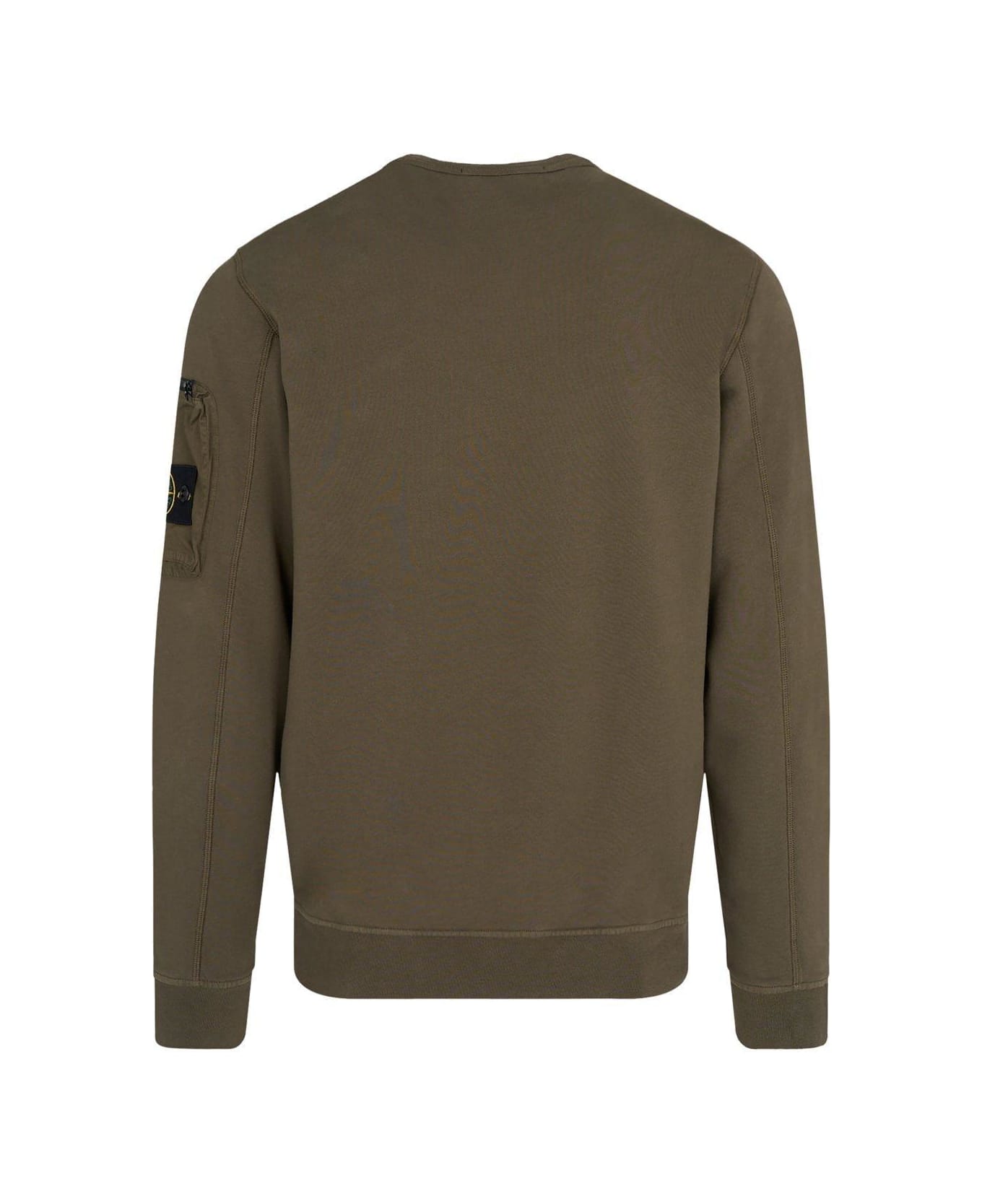 Stone Island Compass Patch Crewneck Sweatshirt - Green