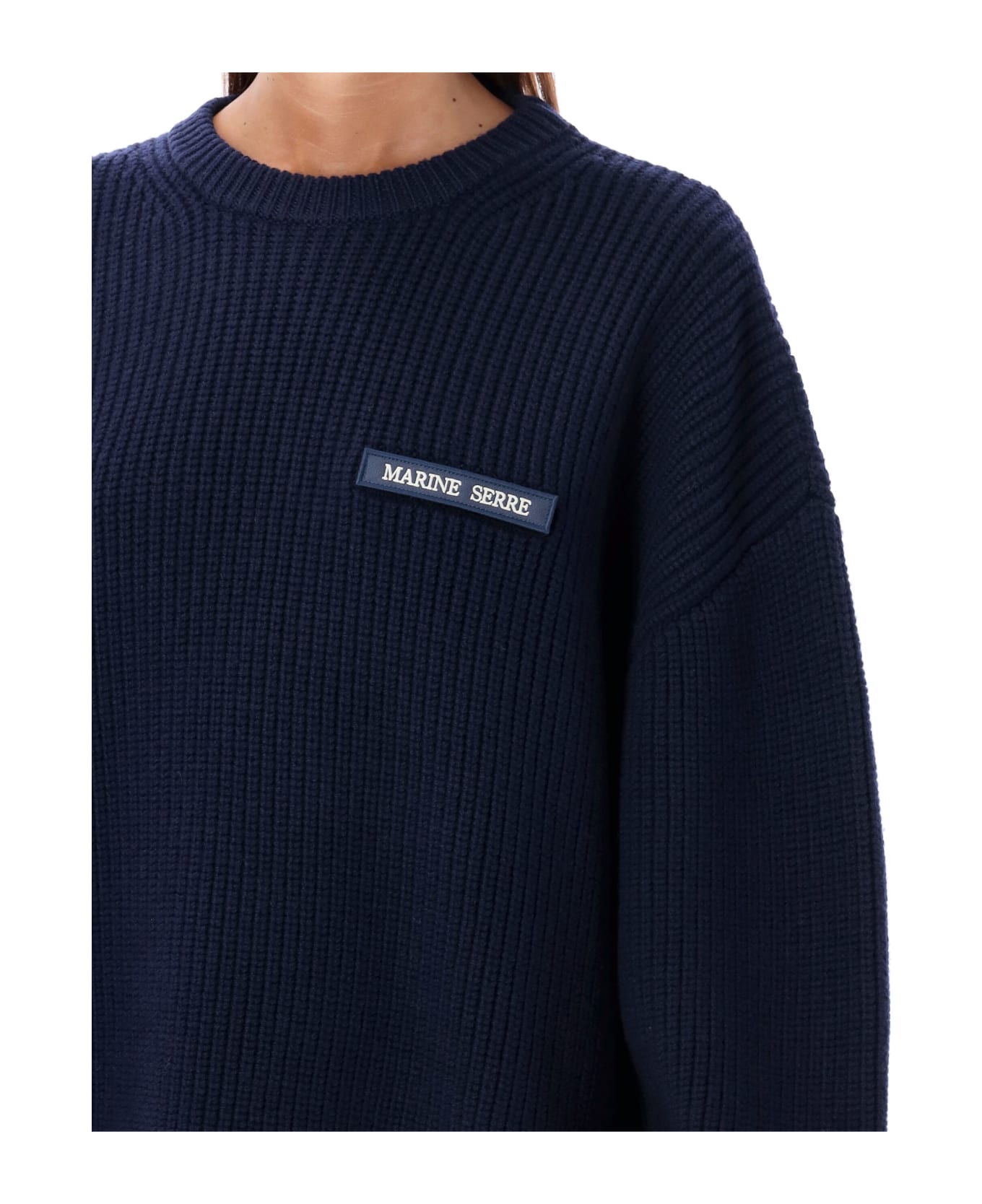 Marine Serre Fisherman Sweater - NAVY