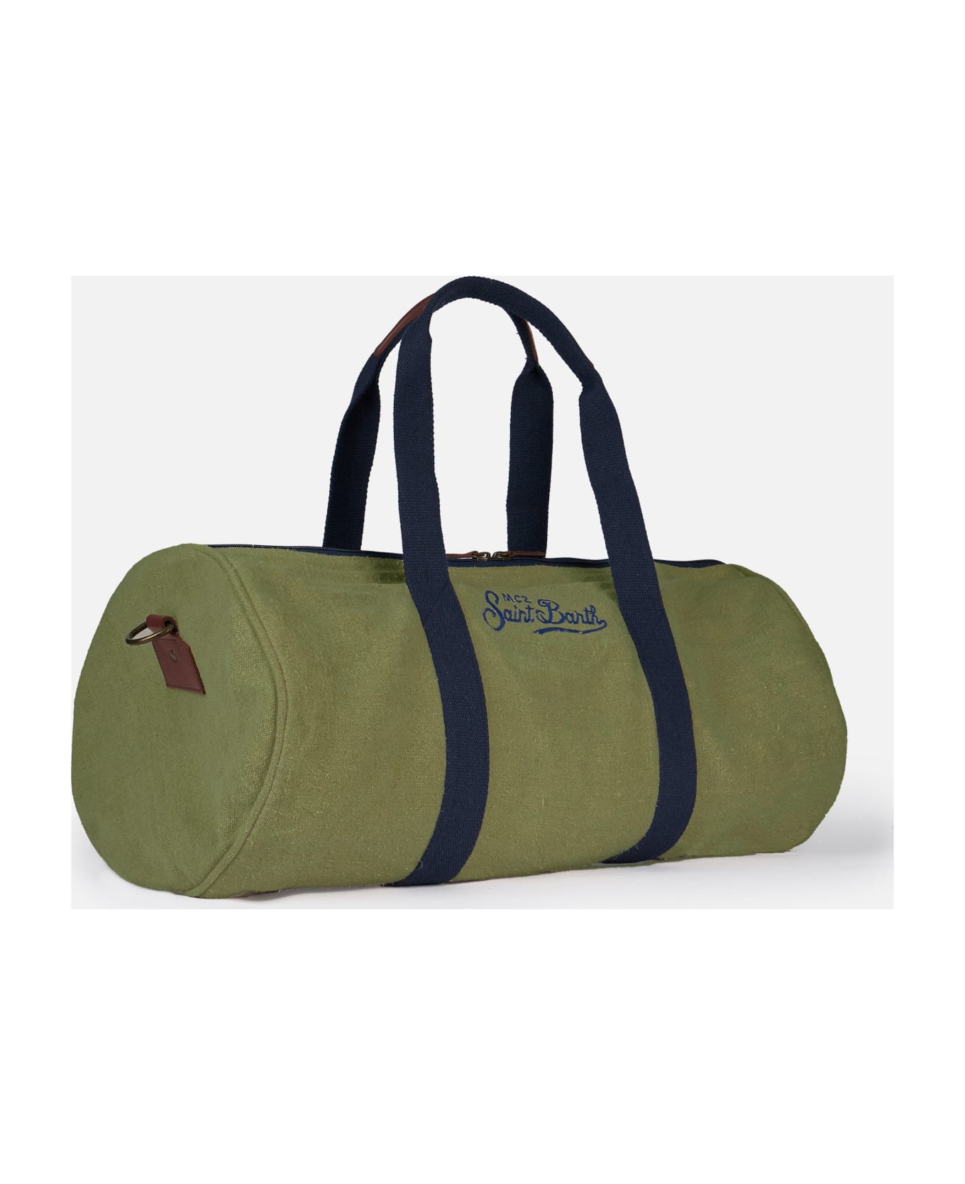 MC2 Saint Barth Green Linen Travel Duffle Bag Jetleg - GREEN