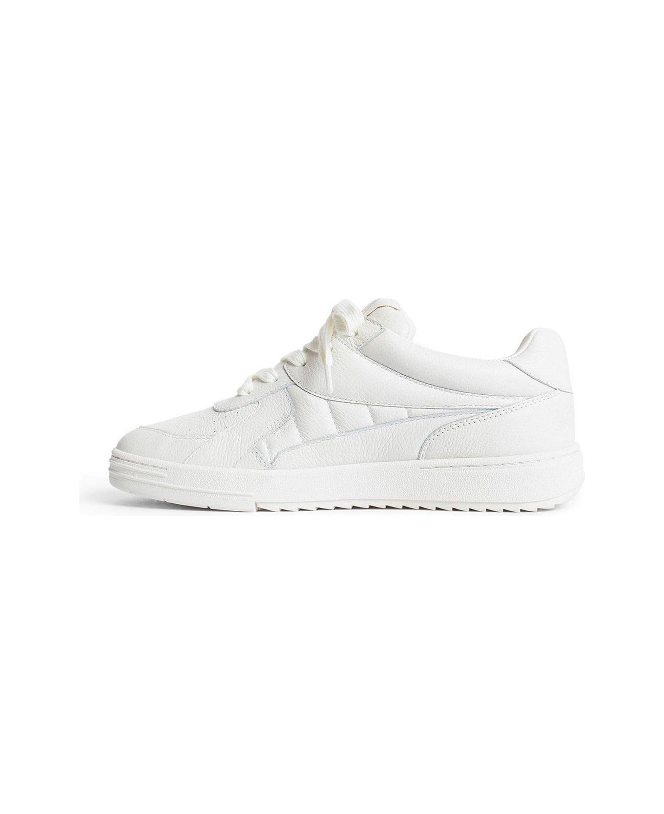 Palm Angels Logo Plaque Lace-up Sneakers - White