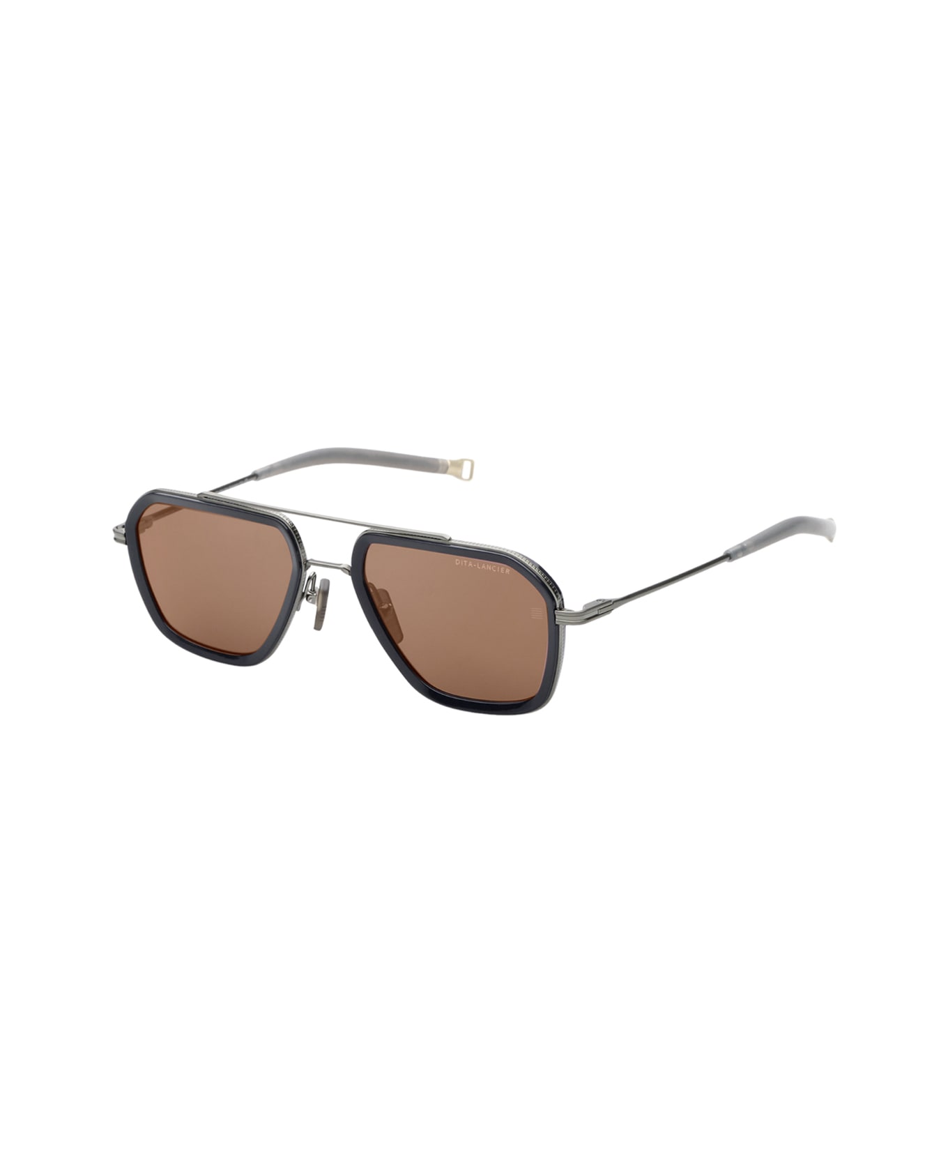 Dita Lancier Lsa 433 Polarized 01 Brushed Silver Blu Navy Sunglasses - Argento