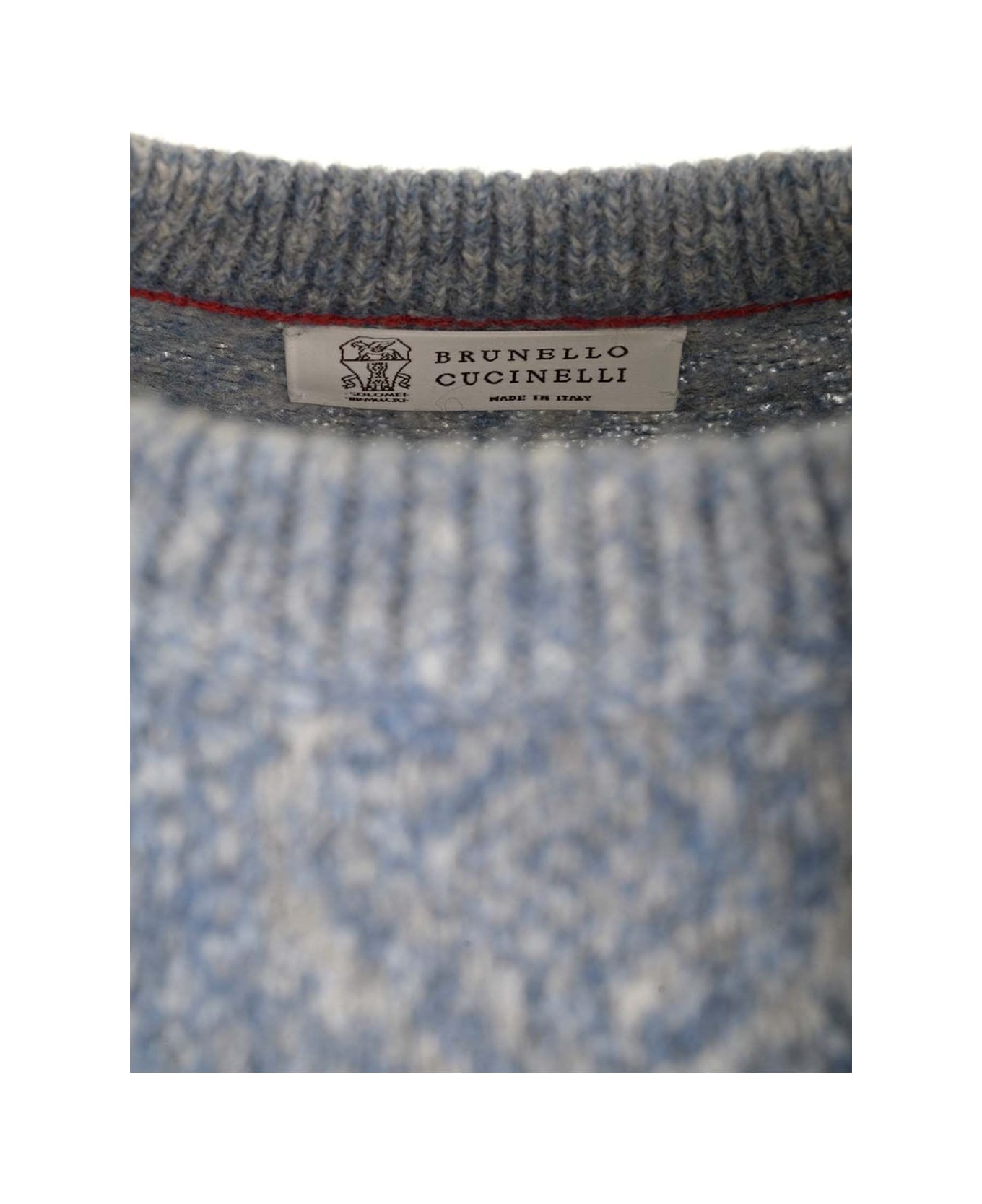 Brunello Cucinelli "geometric" Jacquard Sweater - Light blue