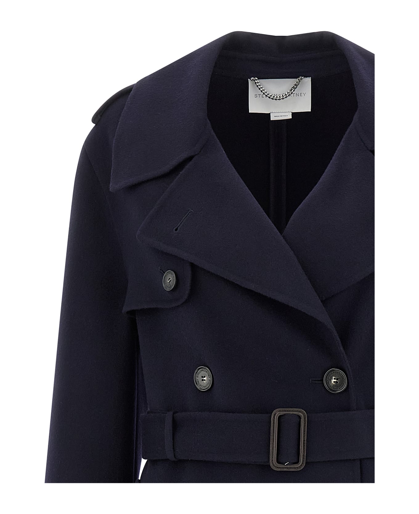 Stella McCartney Double-breasted Wool Trench Coat - Blue