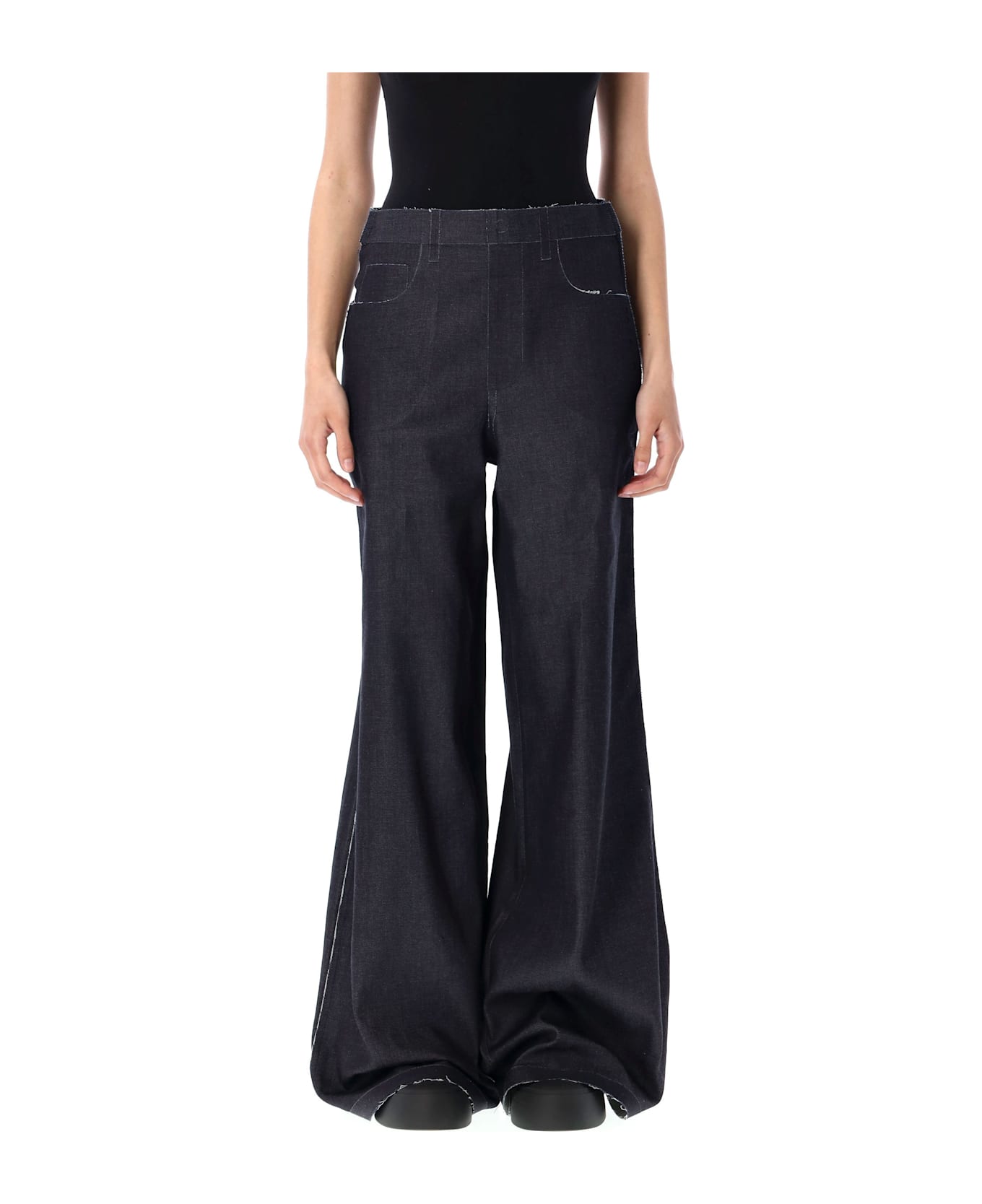Marni Stretch Denim Trompe L
oeil Trousers - BLUE BLACK