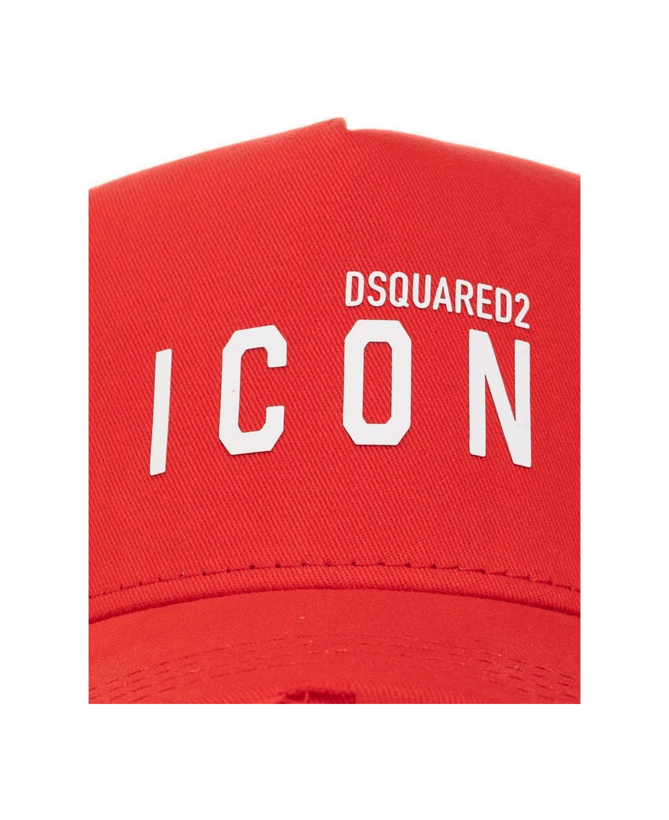 Dsquared2 Logo Printed Curved Peak Cap - Red