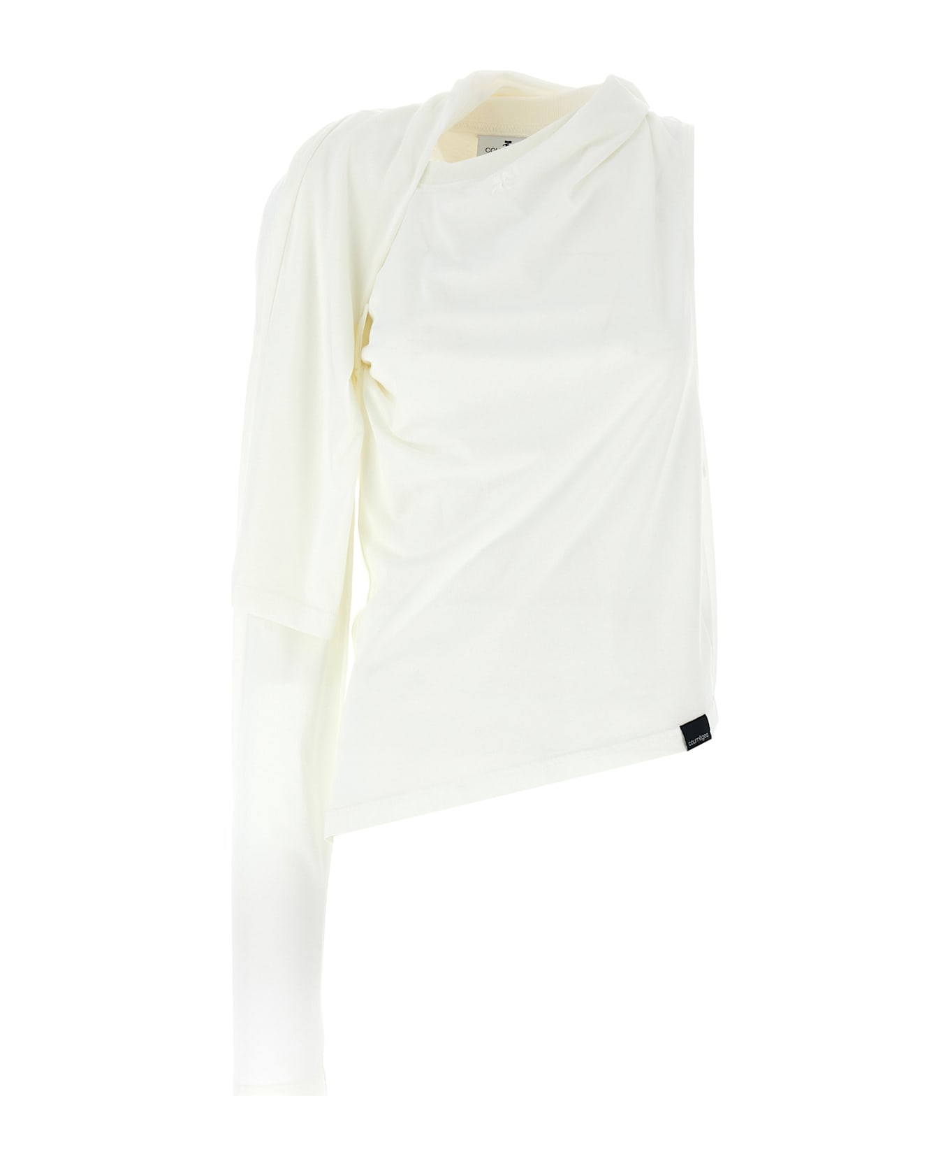 Courrèges 'asymetrique Off The Shoulder' T-shirt - HERITAGE WHITE