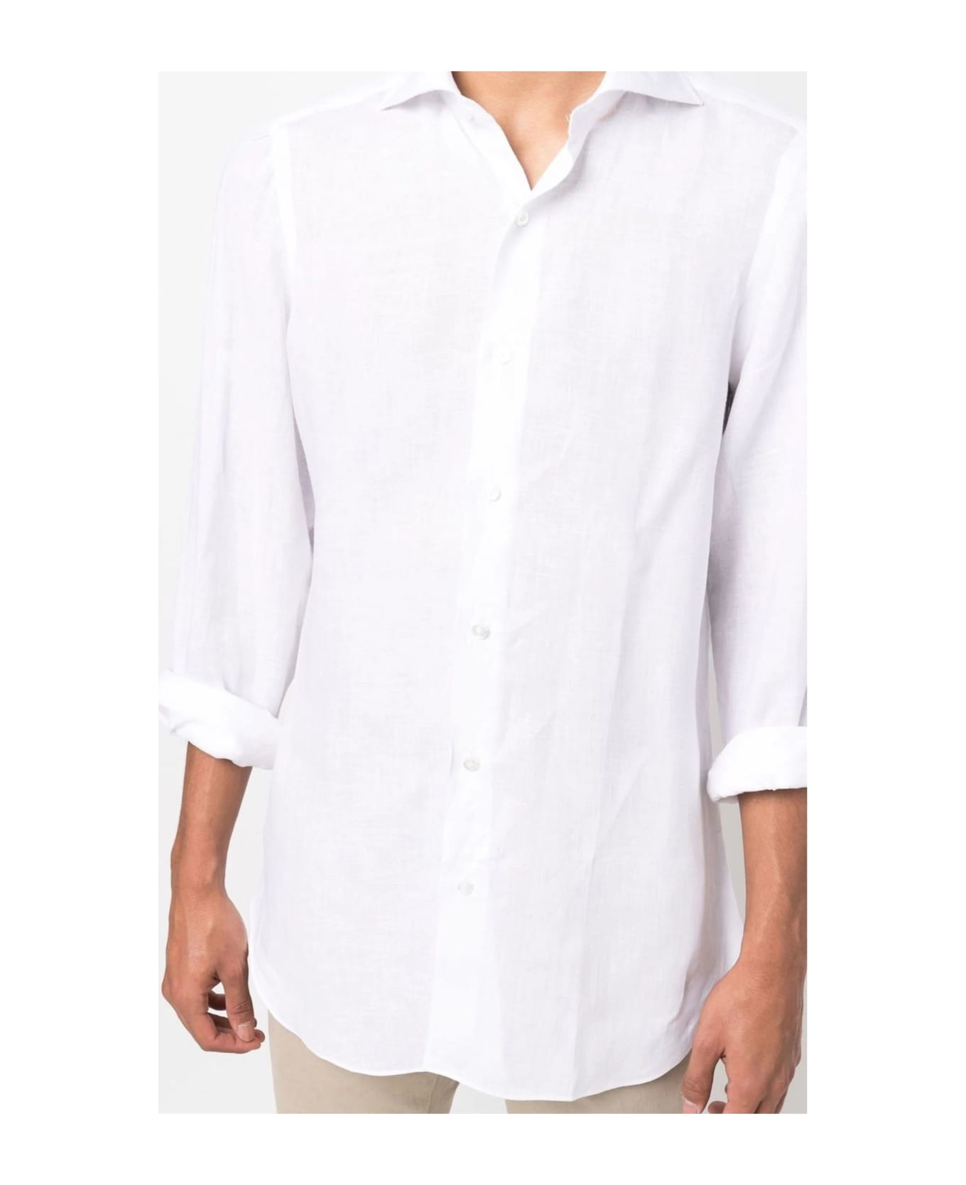 Finamore White Linen Shirt - White シャツ