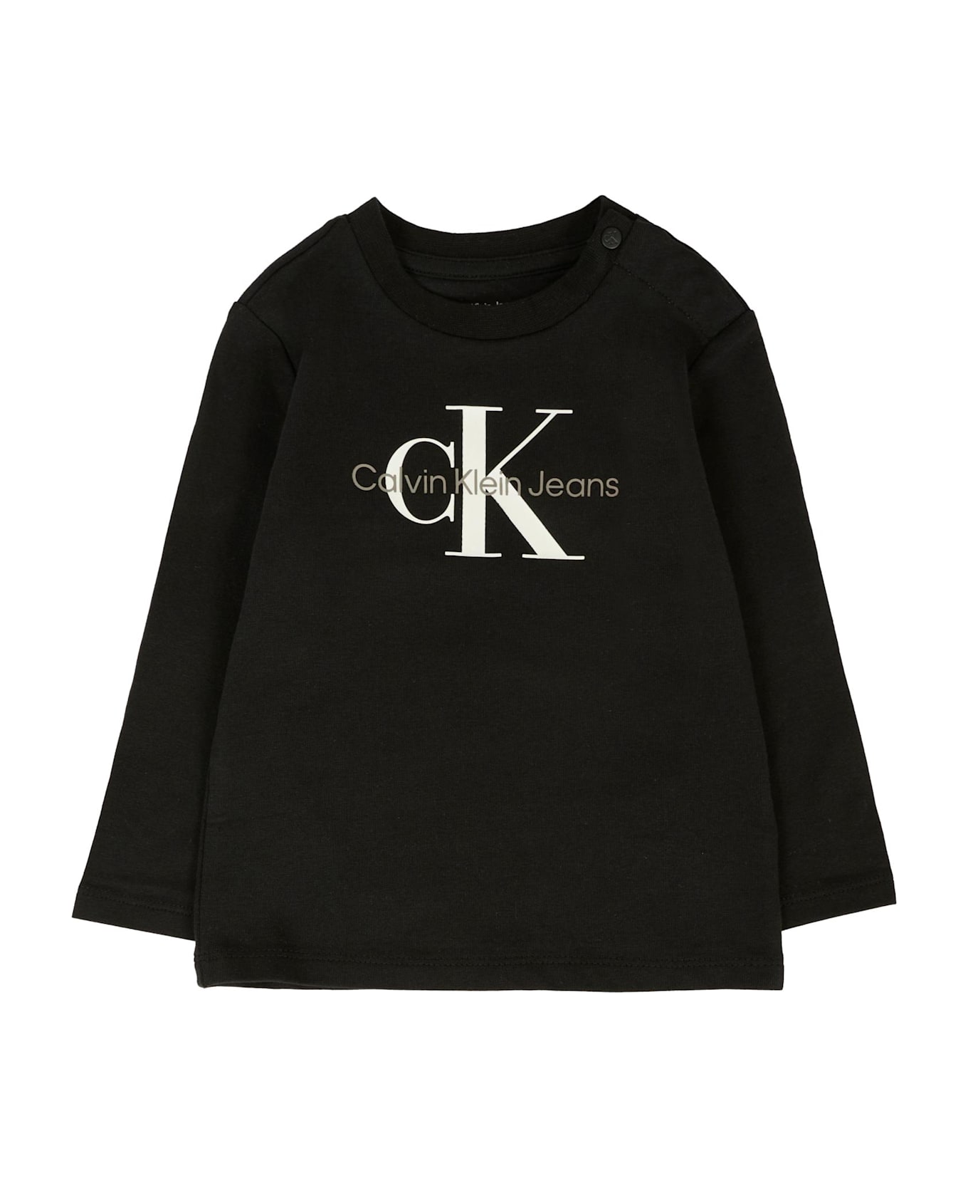 Calvin Klein Black T-shirt For Babykids With Logo - Black