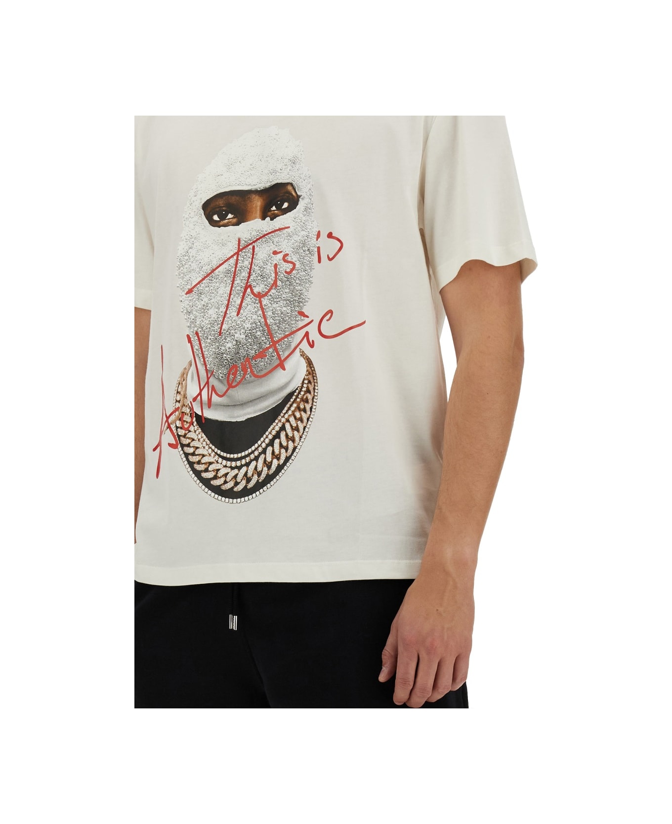 ih nom uh nit "mask Authentic With" T-shirt - WHITE