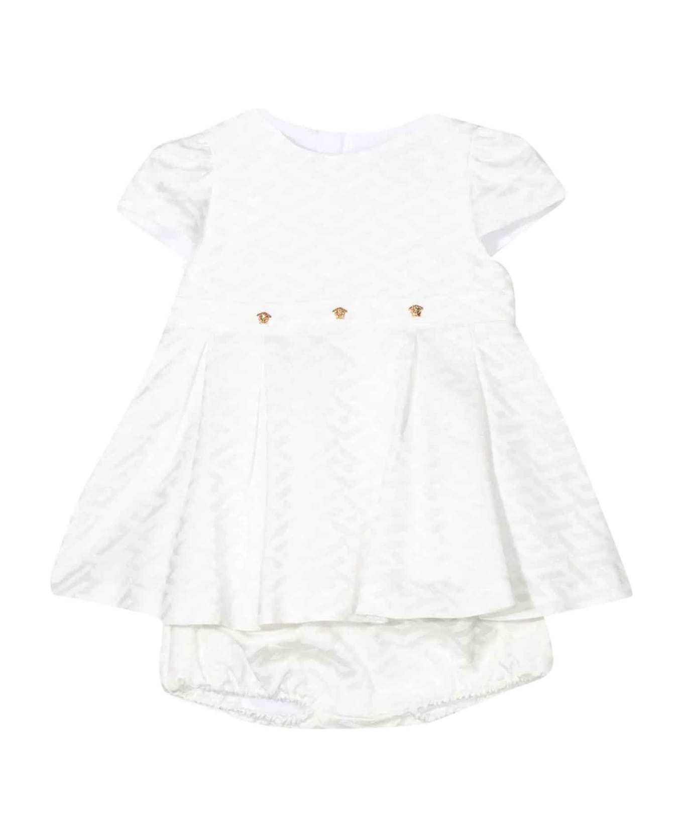 Versace White Dress Baby Girl Kids - Bianco
