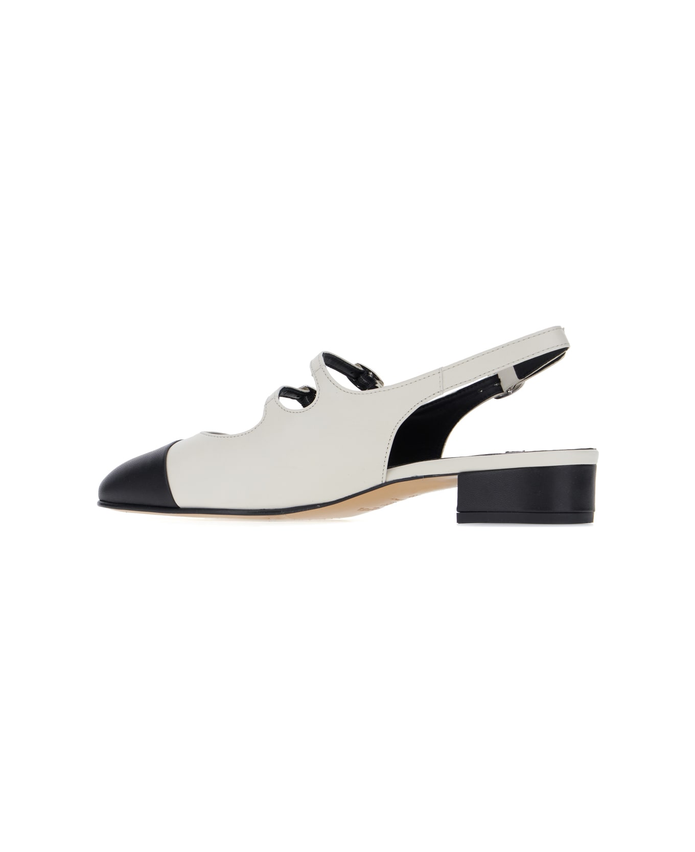 Carel Two-tone Nappa Leather Abricot Pumps - BIBEIGE