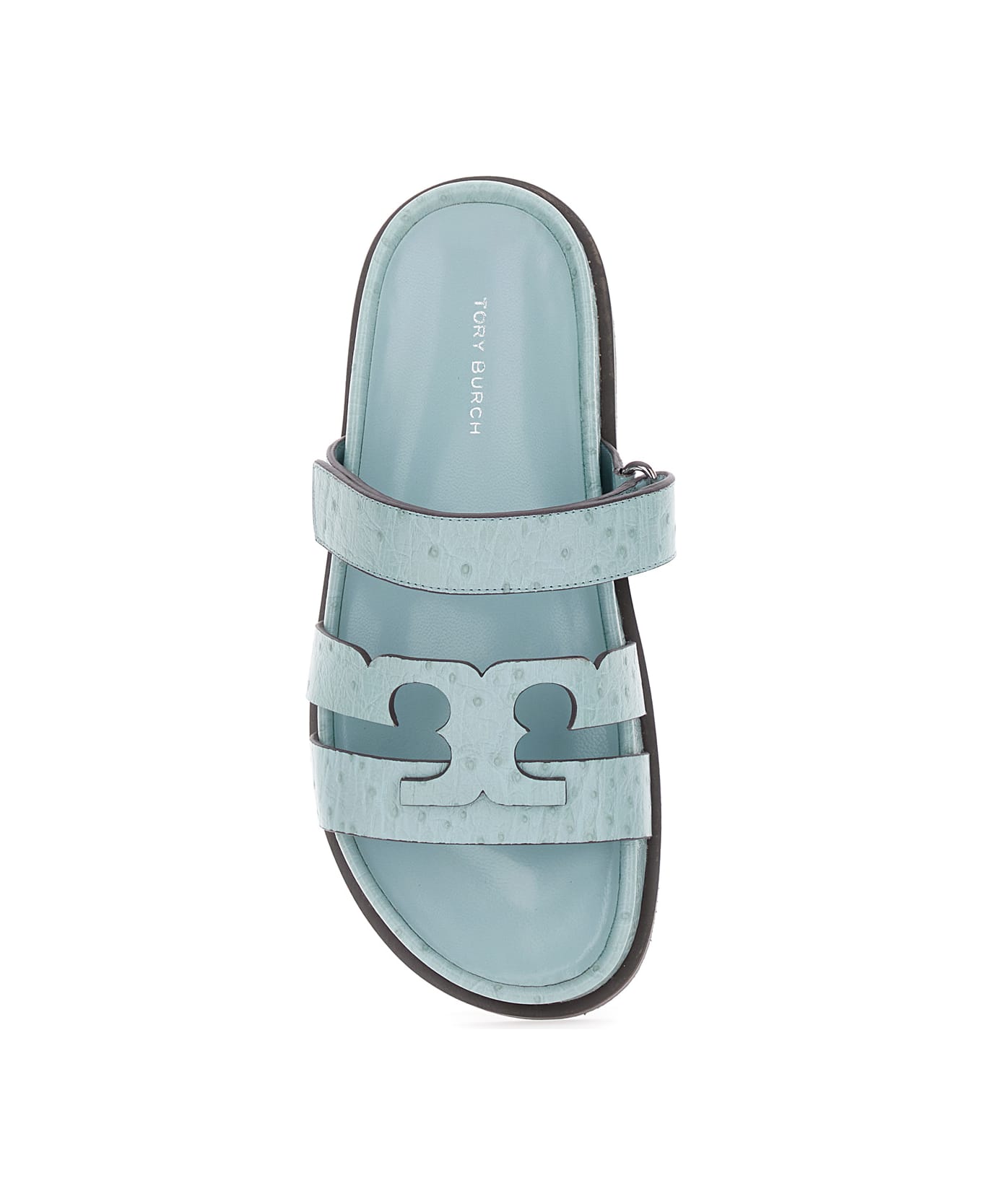 Tory Burch 'ines' Blue Sandals With Patch Logo On The Front In Leather Woman - Blu