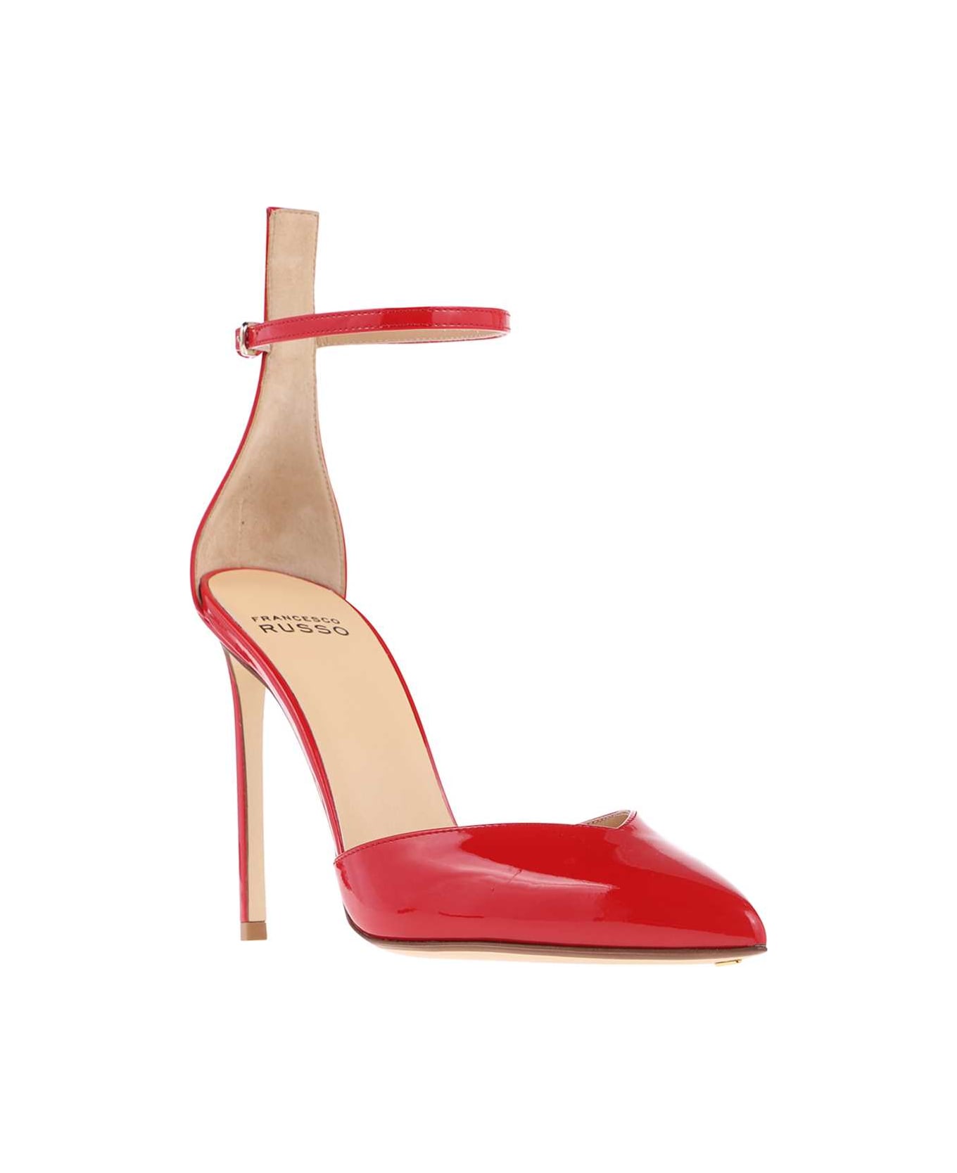 Francesco Russo Patent Leather Pointy-toe Pumps - red