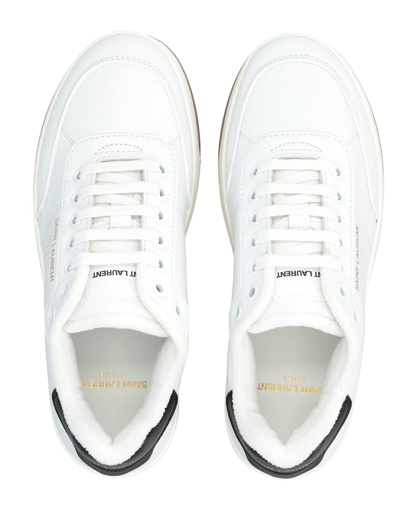 Saint Laurent Sl/61 Woman
s Sneakers In Smooth White Leather - WHITE BLACK