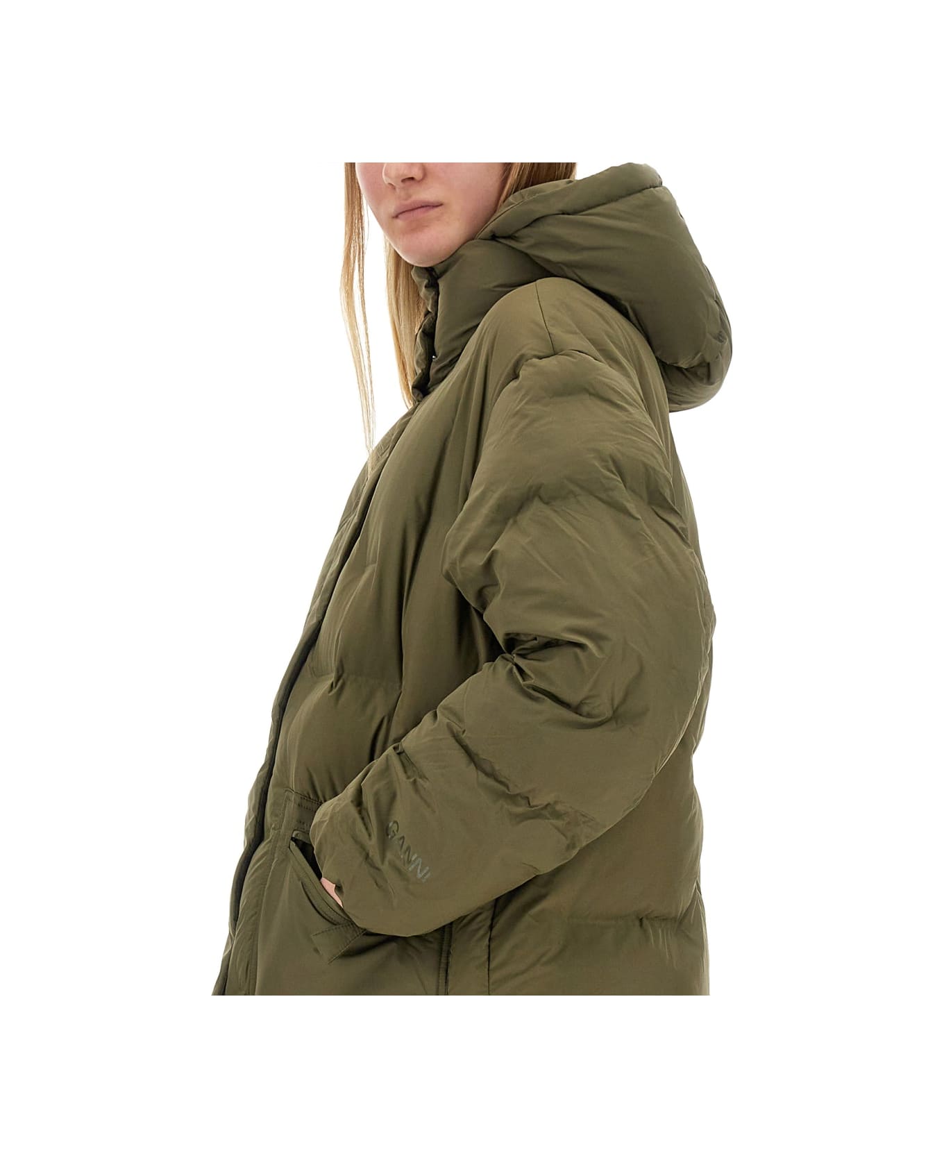 Ganni Oversize Fit Jacket - MILITARY GREEN コート