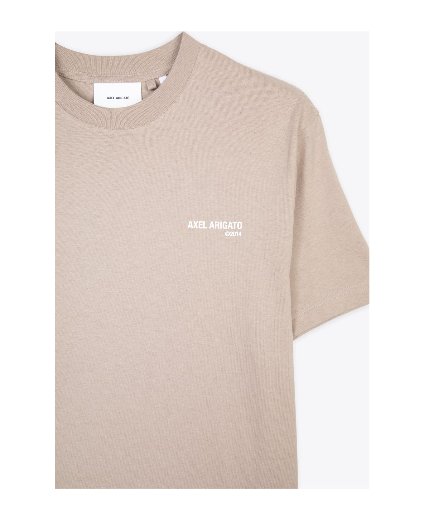 Axel Arigato Legacy T-shirt Beige Cotton T-shirt With Chest Logo - Legacy T-shirt - Mid Grey Tシャツ