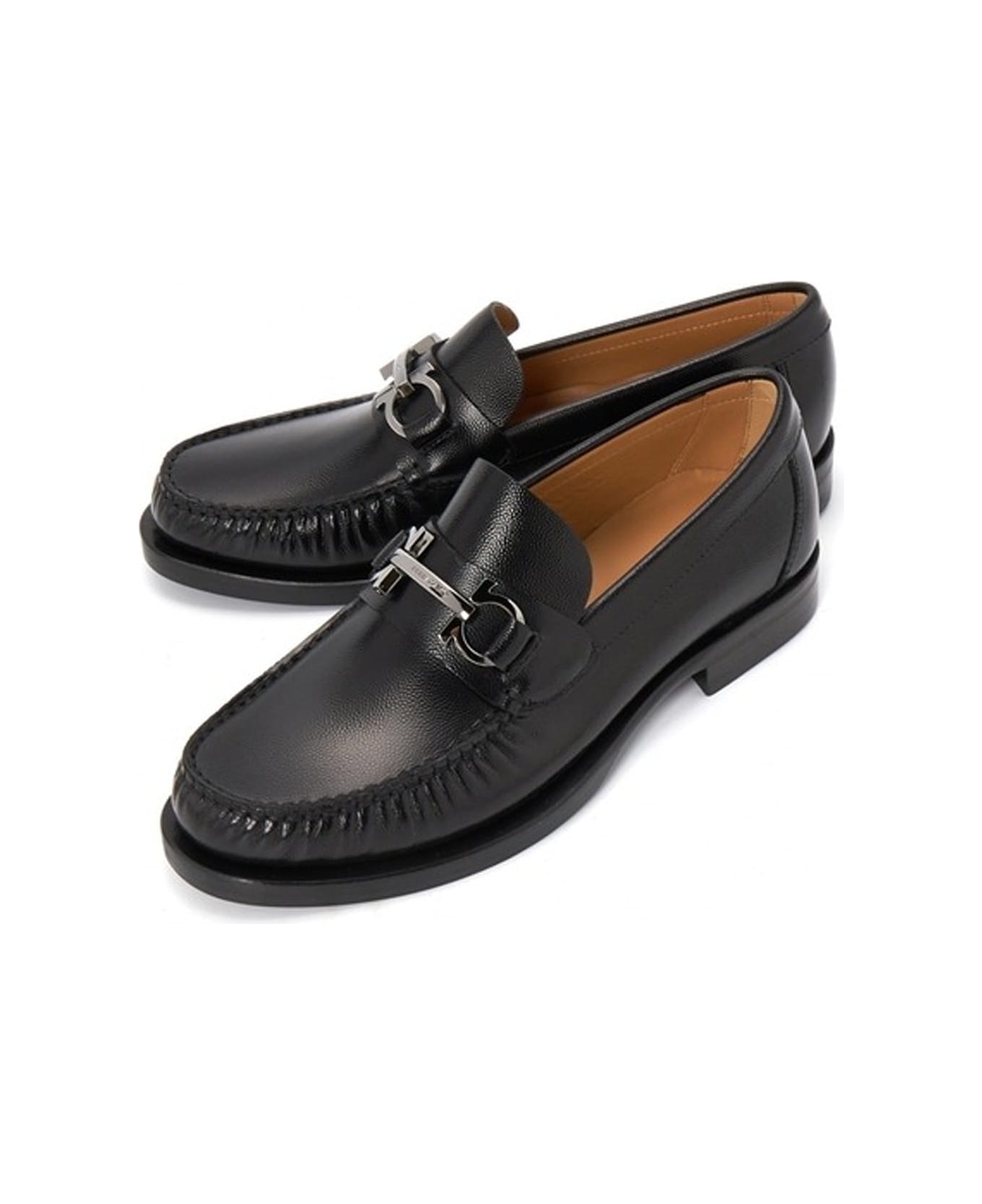 Ferragamo Fort Leather Loafers - Black