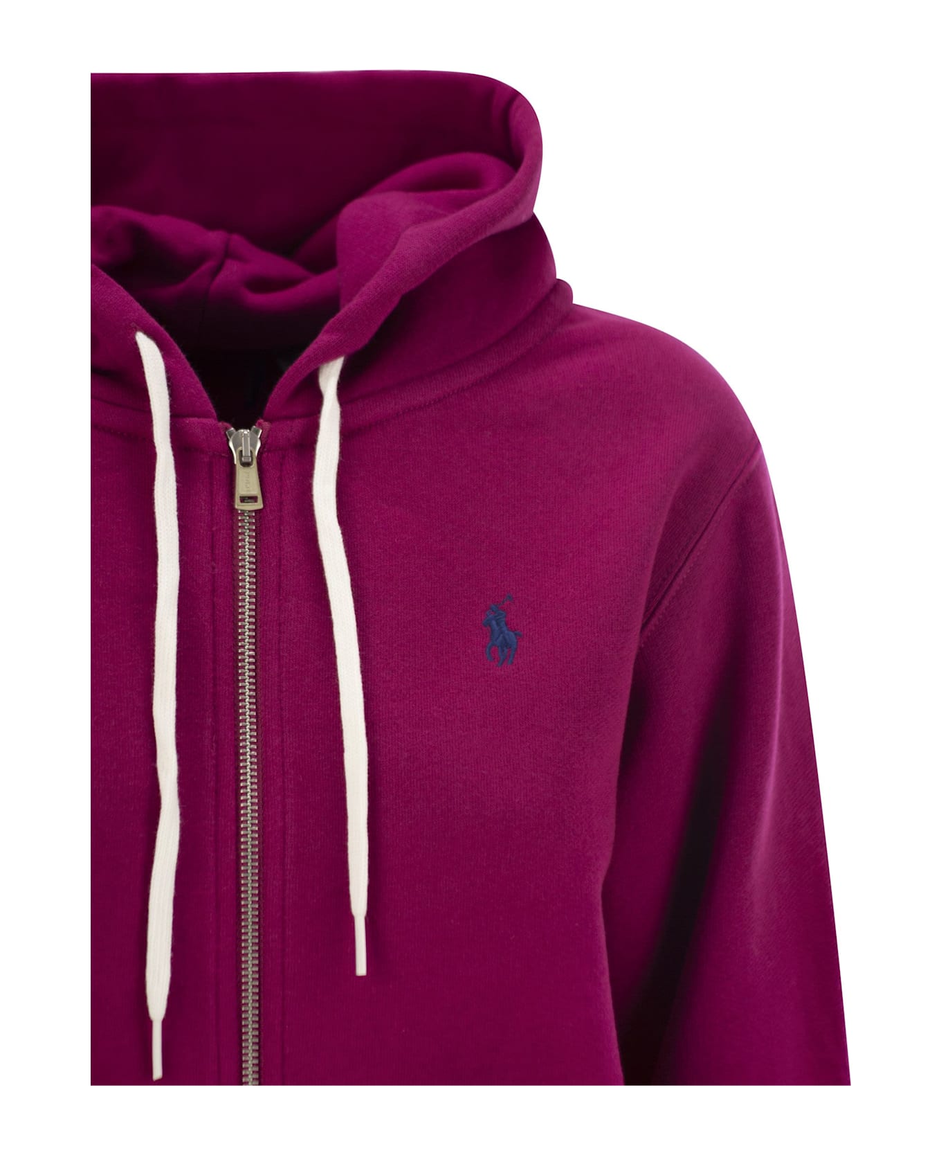 Polo Ralph Lauren Logo Embroidered Zipped Hoodie Polo Ralph Lauren - Fuchsia
