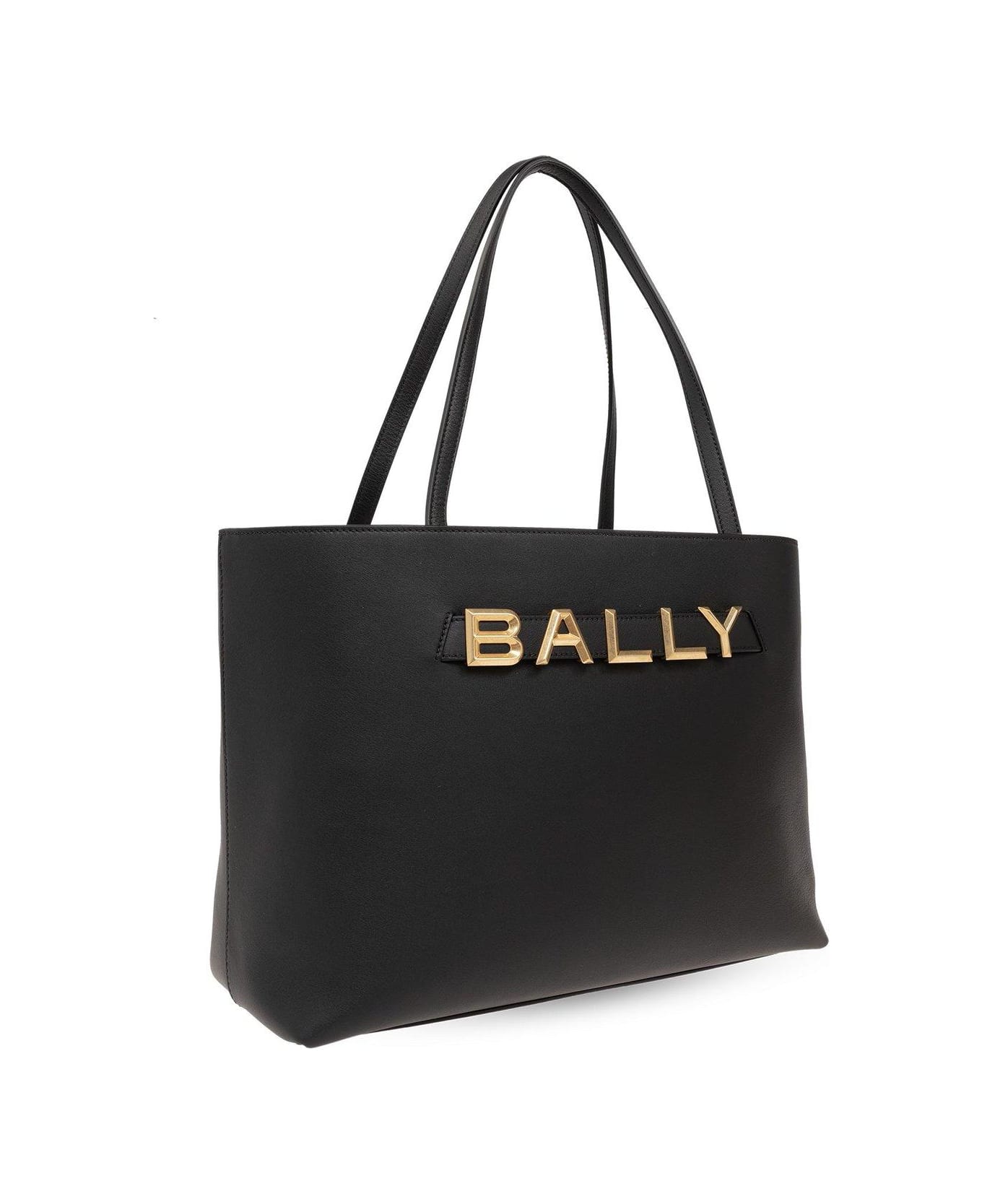 Bally Logo-lettering Magnetic Fastened Tote Bag - BLACK