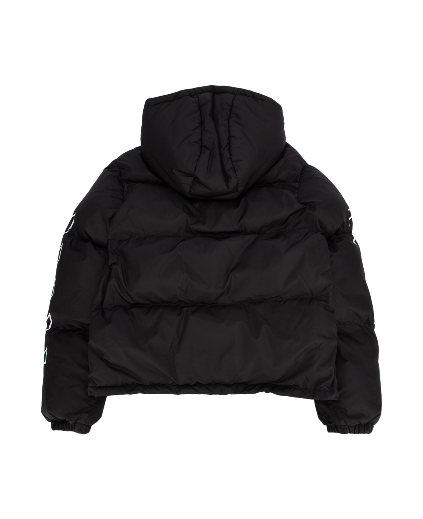 Off-White Bookish Diag Short Puffer Black White - BLACKWH