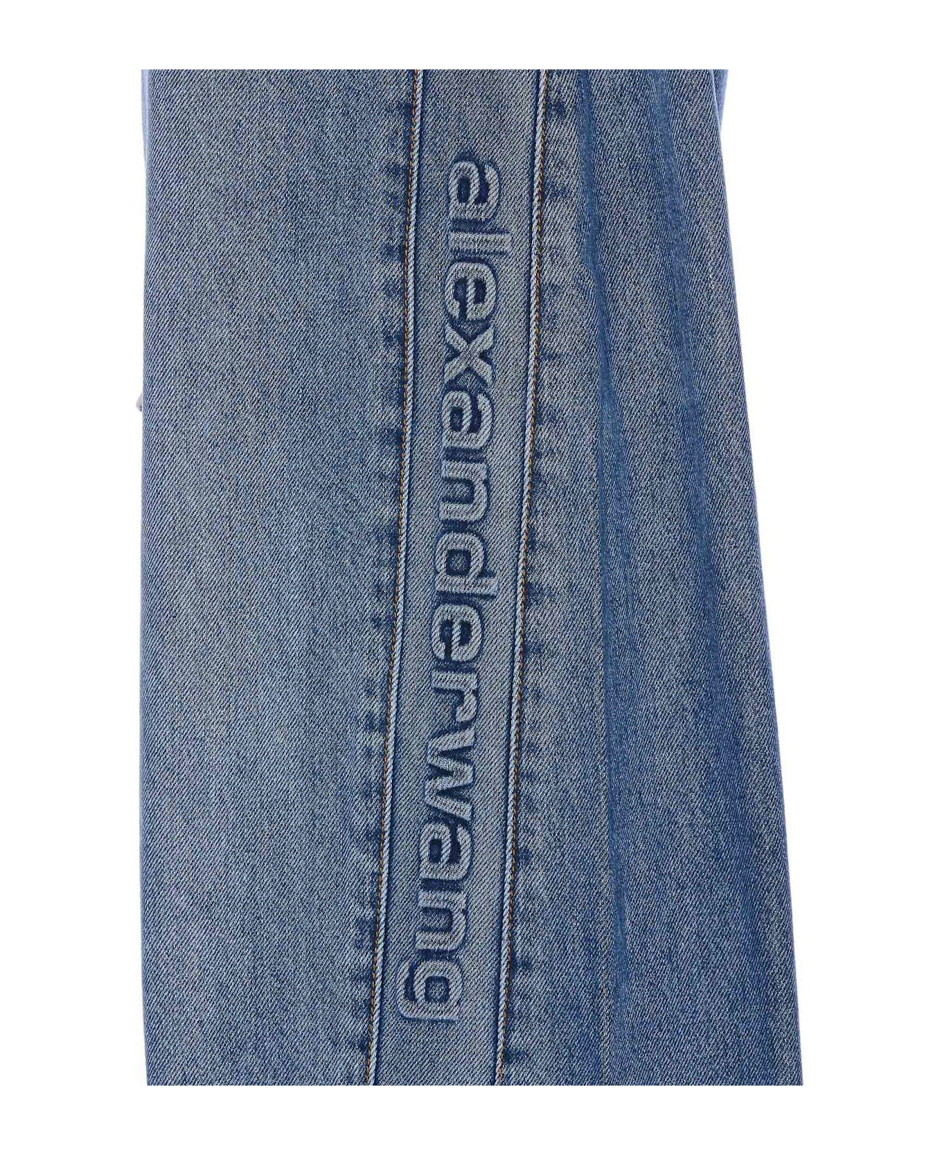 Alexander Wang Logo-embossed Balloon Jeans - VINTAGE LIGHT INDIGO